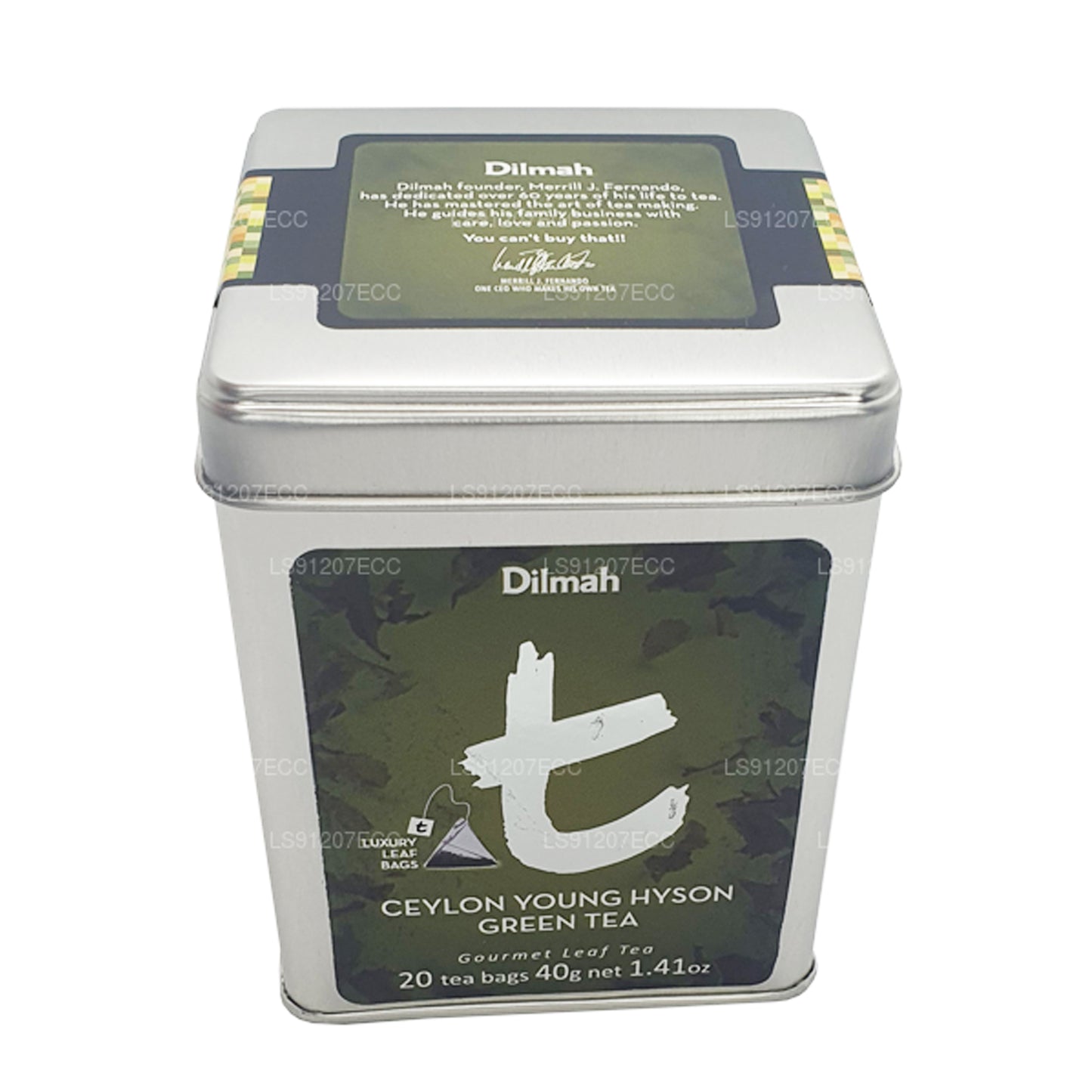 Té verde Dilmah T-series Ceylon Young Hyson (40 g) 20 bolsitas de té