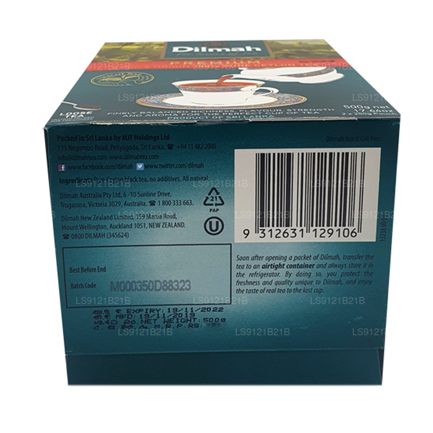 Té de hojas sueltas de Ceilán Dilmah Premium (125 g)