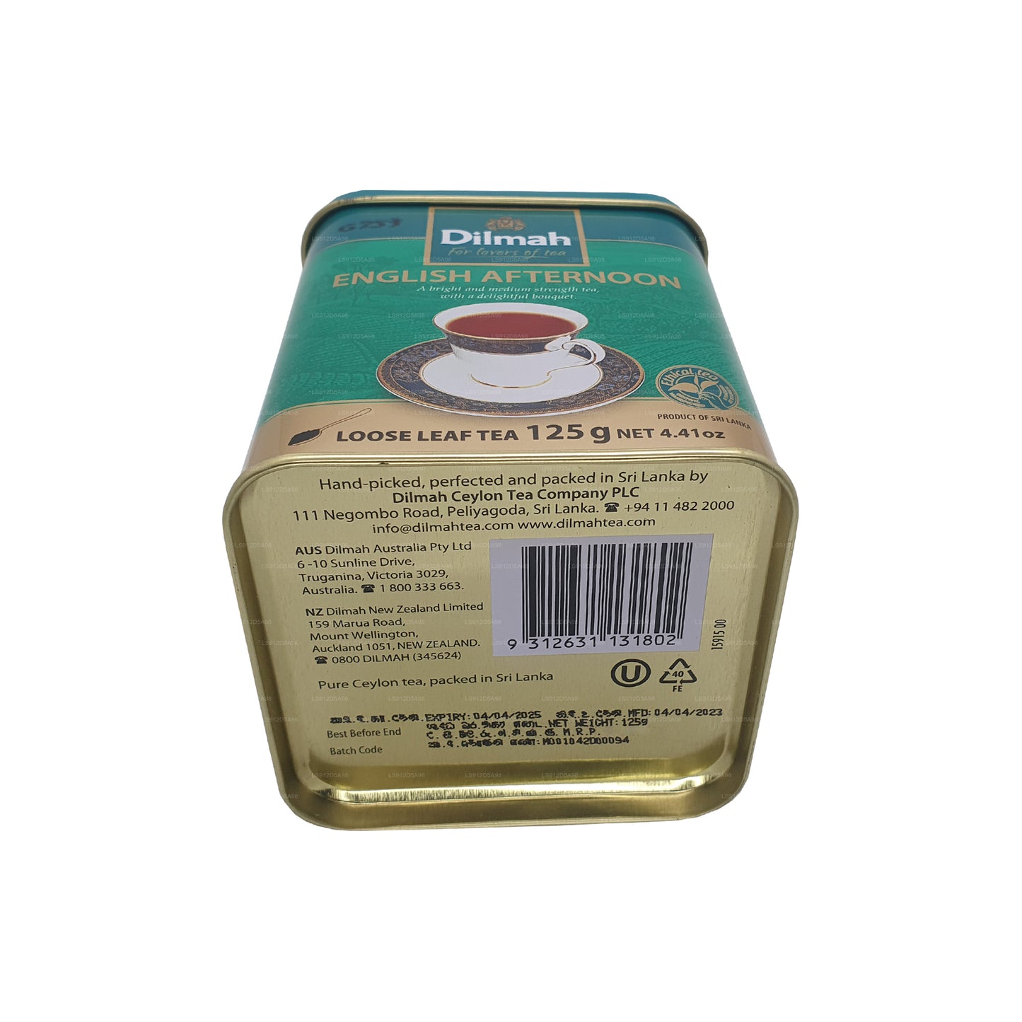 Té inglés de hojas sueltas Dilmah para la tarde (125 g)
