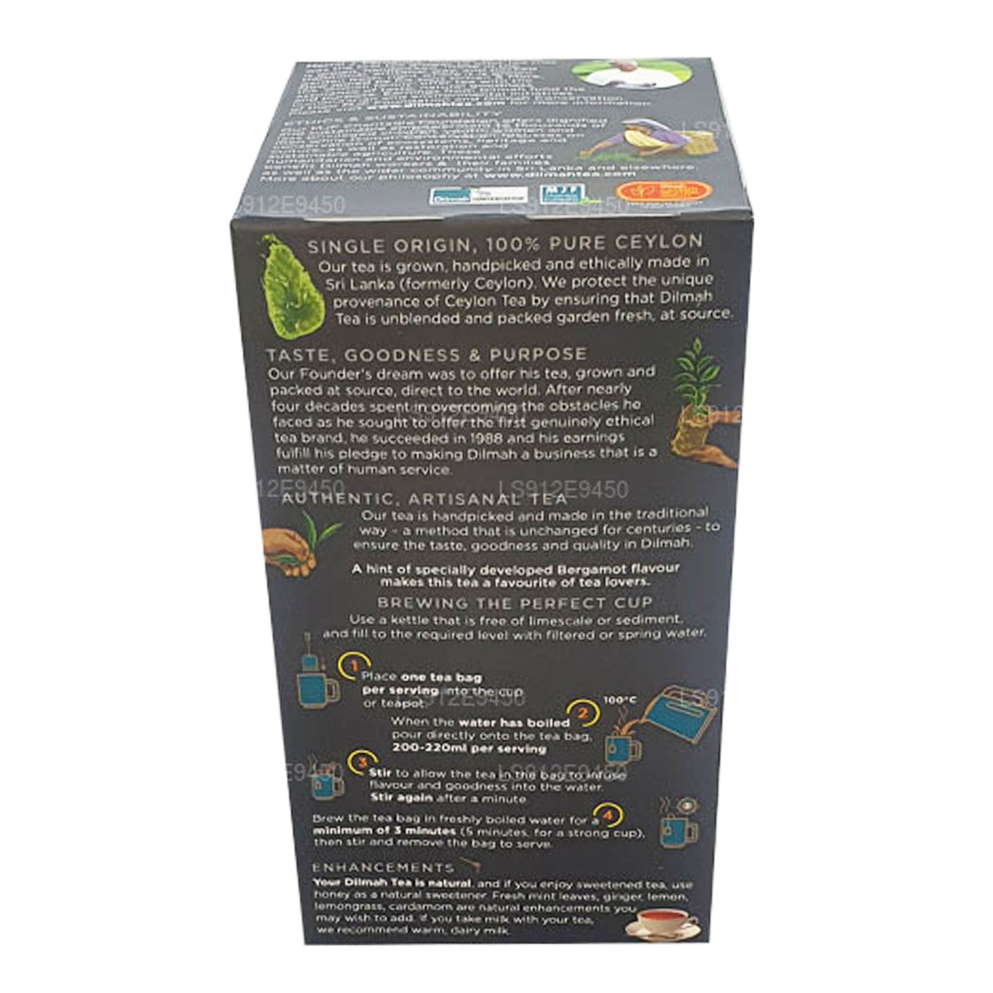 Té Dilmah Earl Grey (100 g) 50 bolsitas