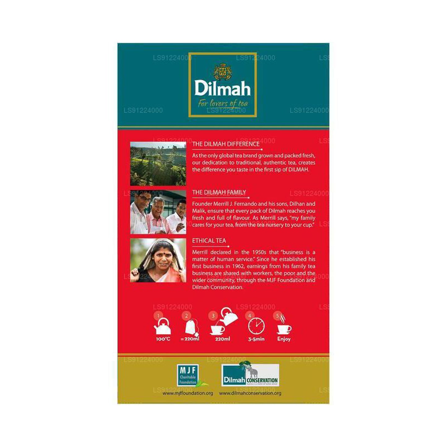 Té de desayuno inglés Dilmah (50 g), 25 bolsitas de té