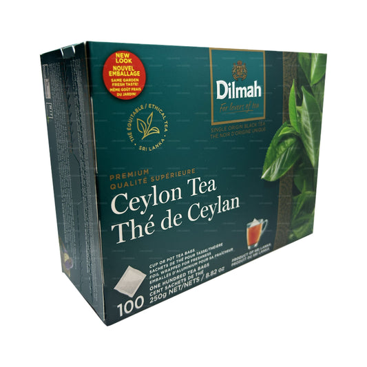Té de Ceilán Dilmah Premium (250 g), 100 bolsitas de té sin etiquetas