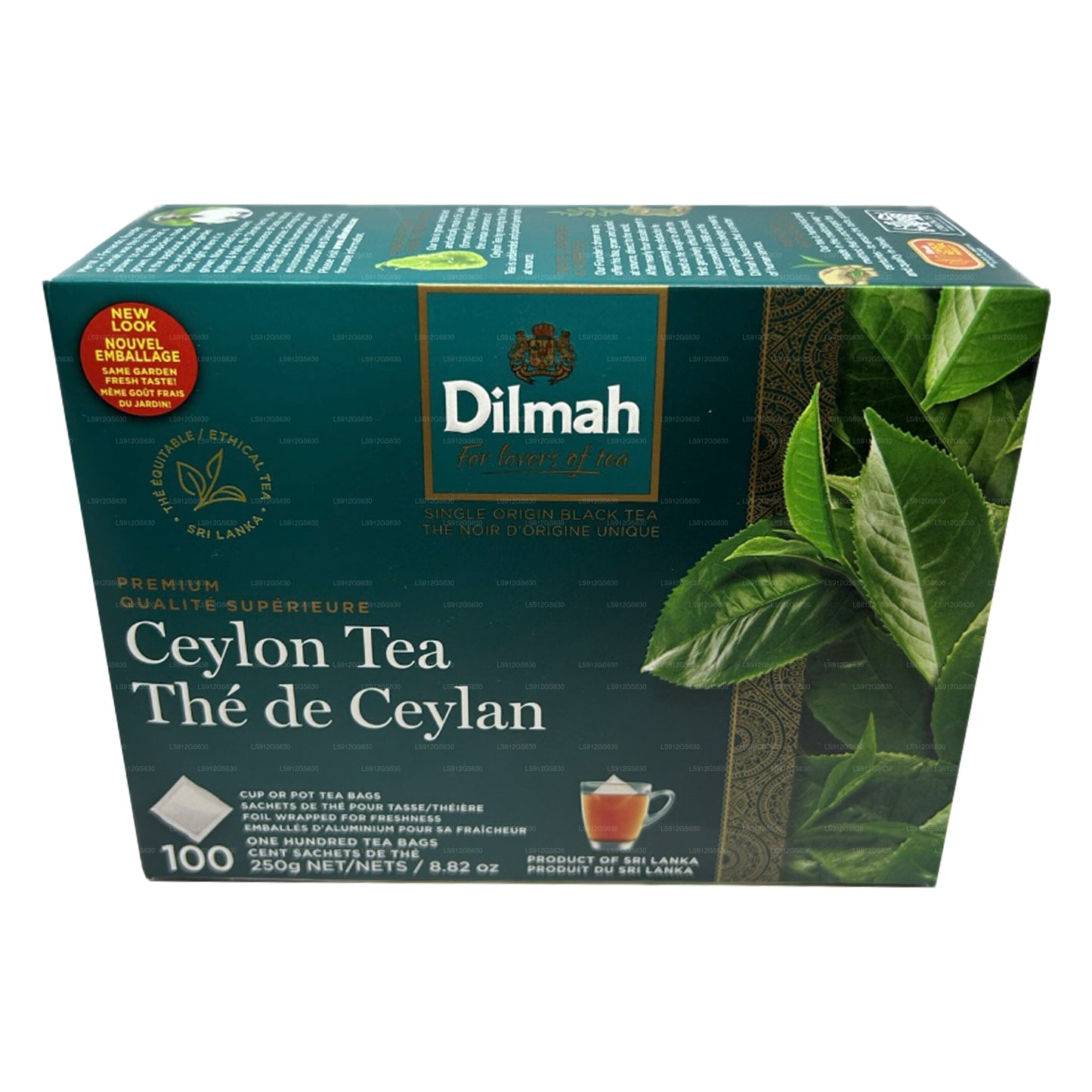 Té de Ceilán Dilmah Premium (250 g), 100 bolsitas de té sin etiquetas