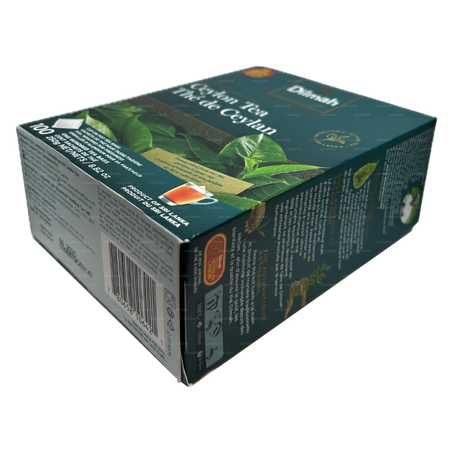 Té de Ceilán Dilmah Premium (250 g), 100 bolsitas de té sin etiquetas