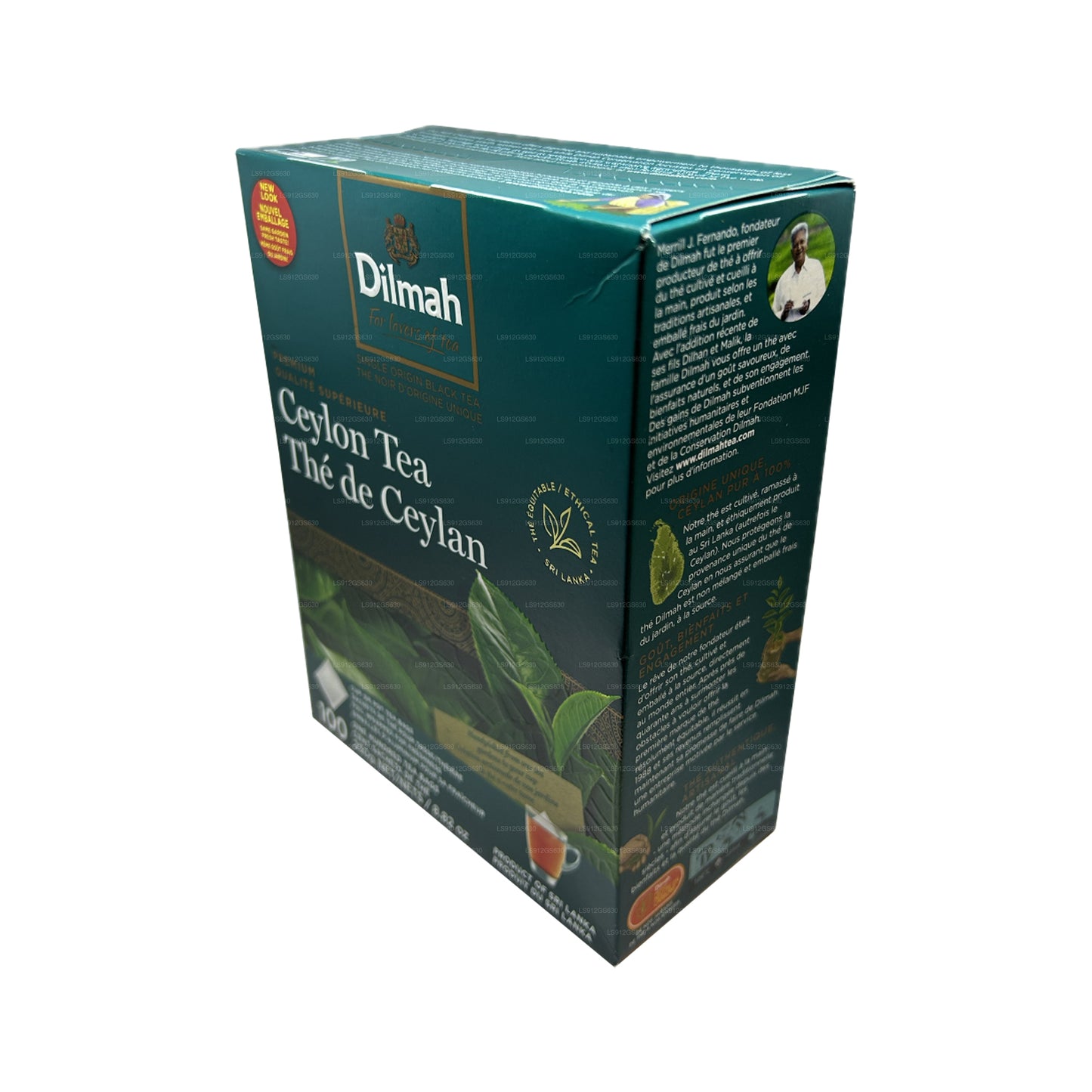 Té de Ceilán Dilmah Premium (250 g), 100 bolsitas de té sin etiquetas