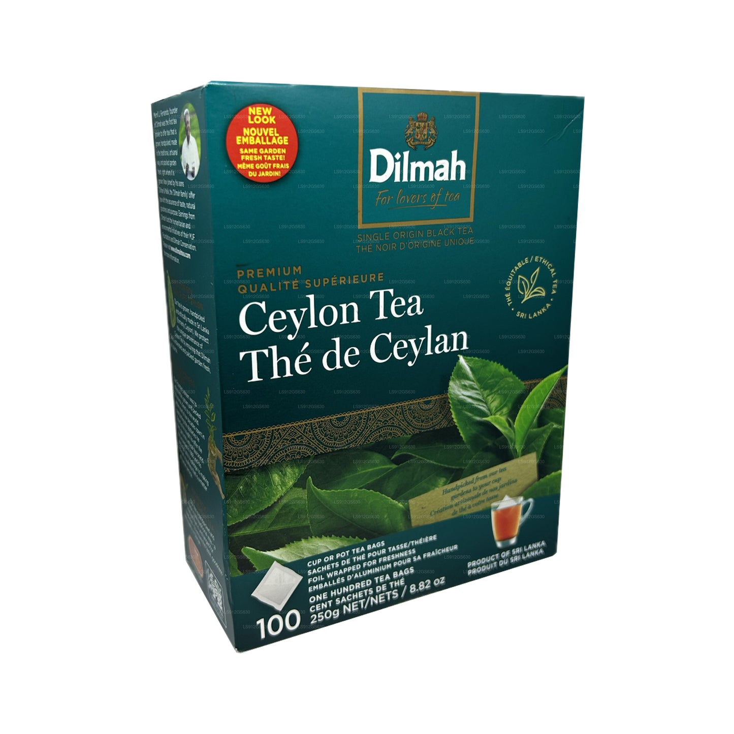 Té de Ceilán Dilmah Premium (250 g), 100 bolsitas de té sin etiquetas