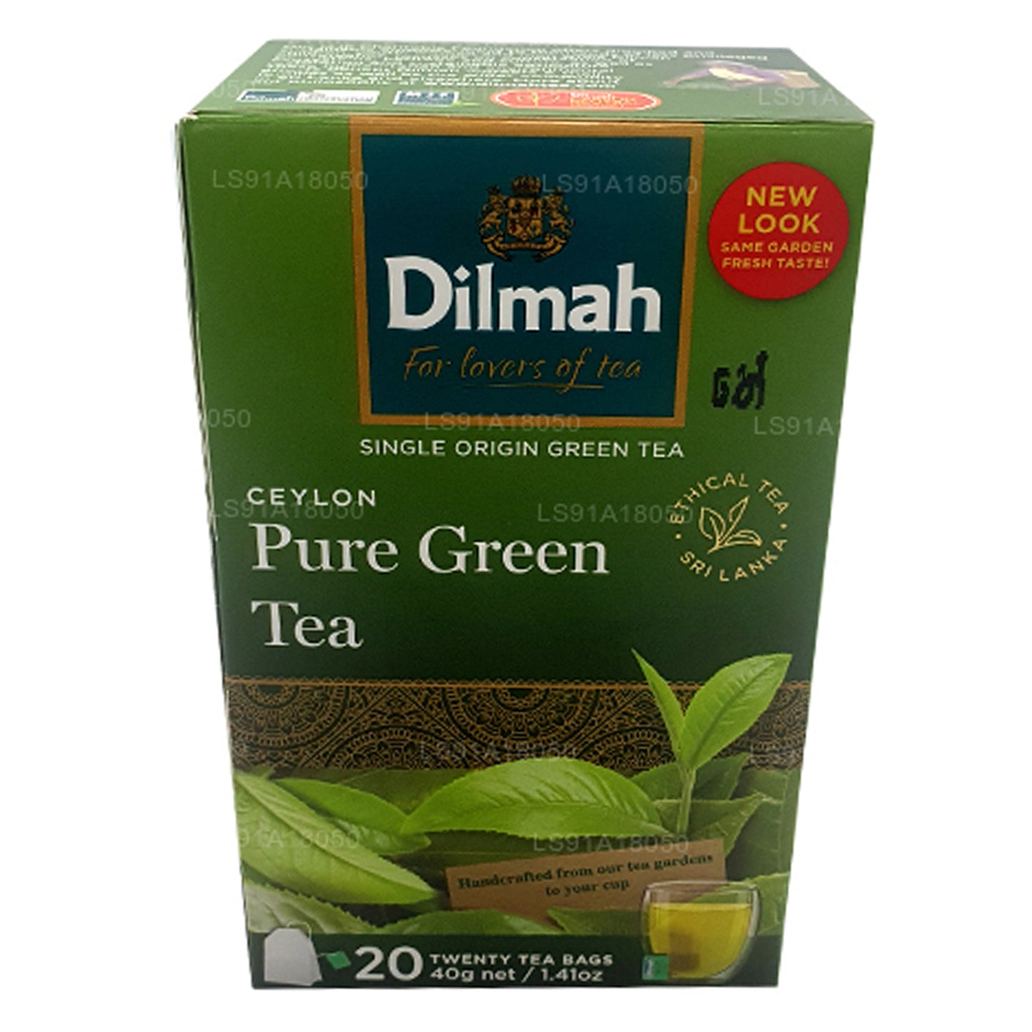 Té verde puro de Ceilán Dilmah (40 g) 20 bolsitas de té