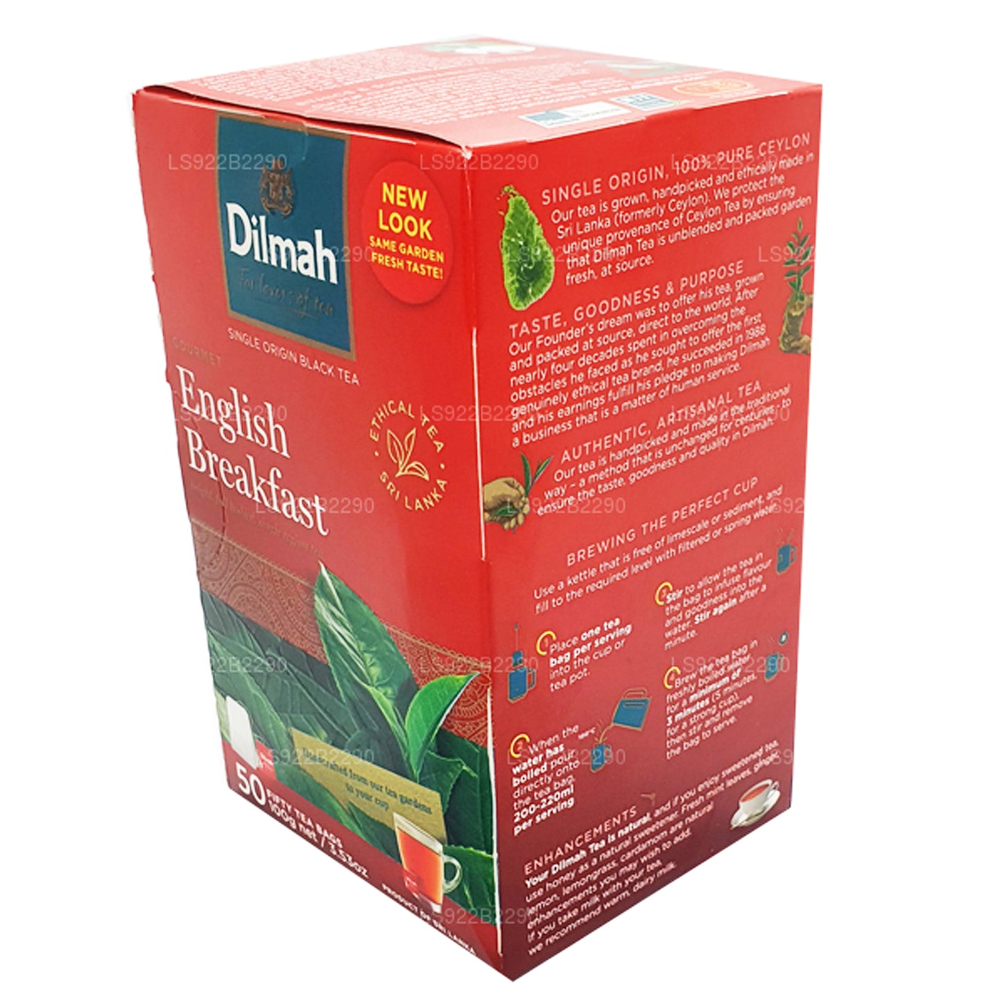 Té de desayuno inglés Dilmah, 50 bolsitas de té (100 g)
