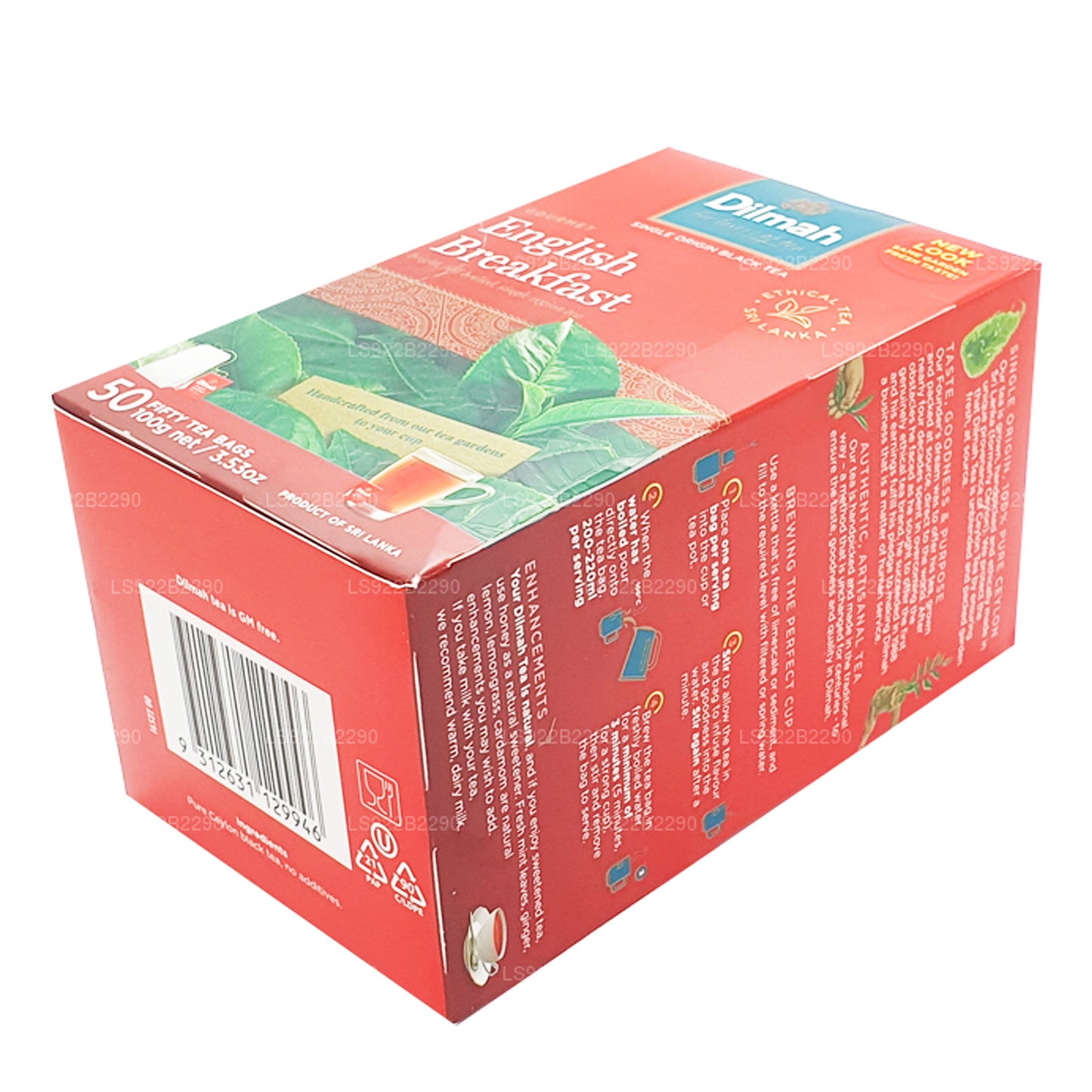 Té de desayuno inglés Dilmah, 50 bolsitas de té (100 g)