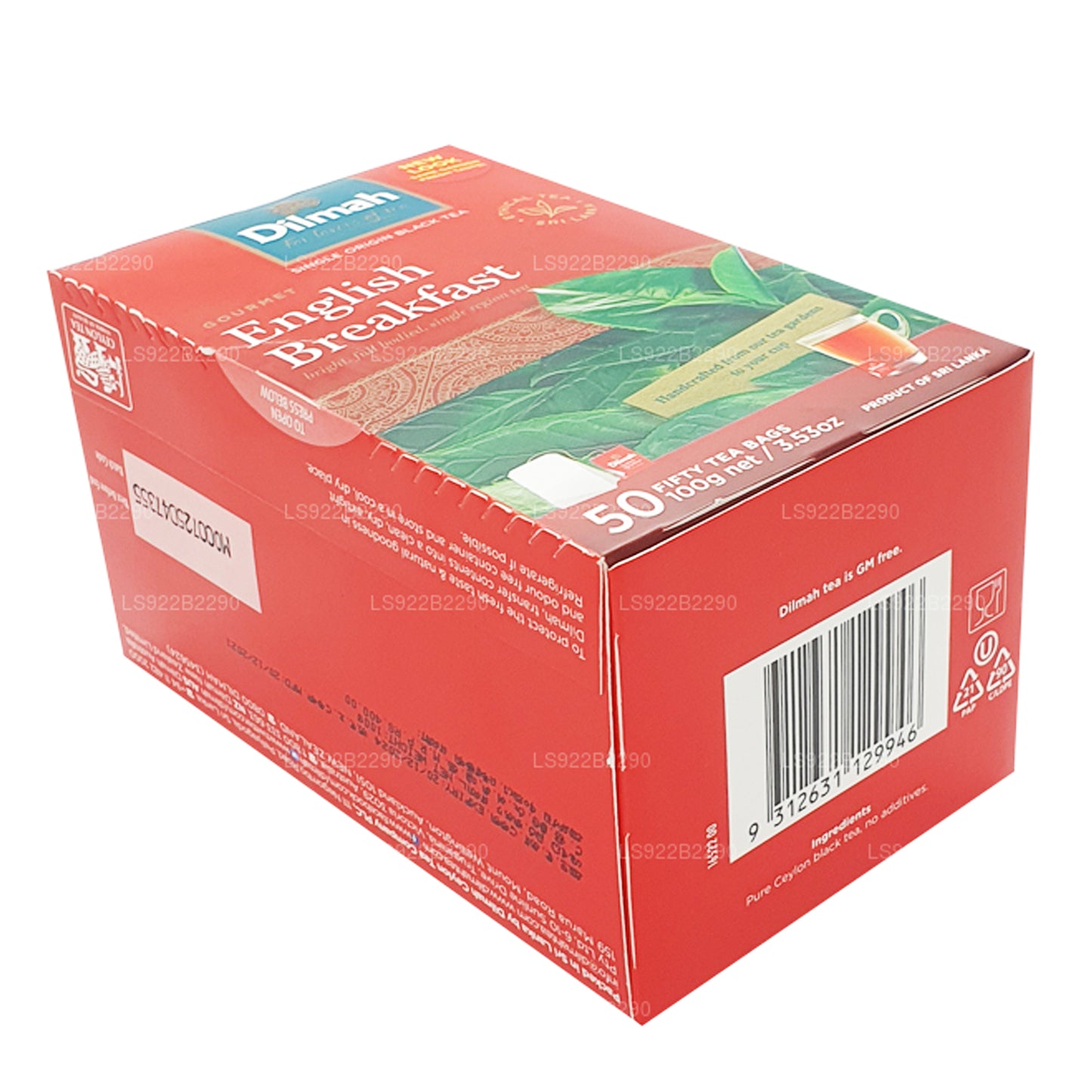 Té de desayuno inglés Dilmah, 50 bolsitas de té (100 g)
