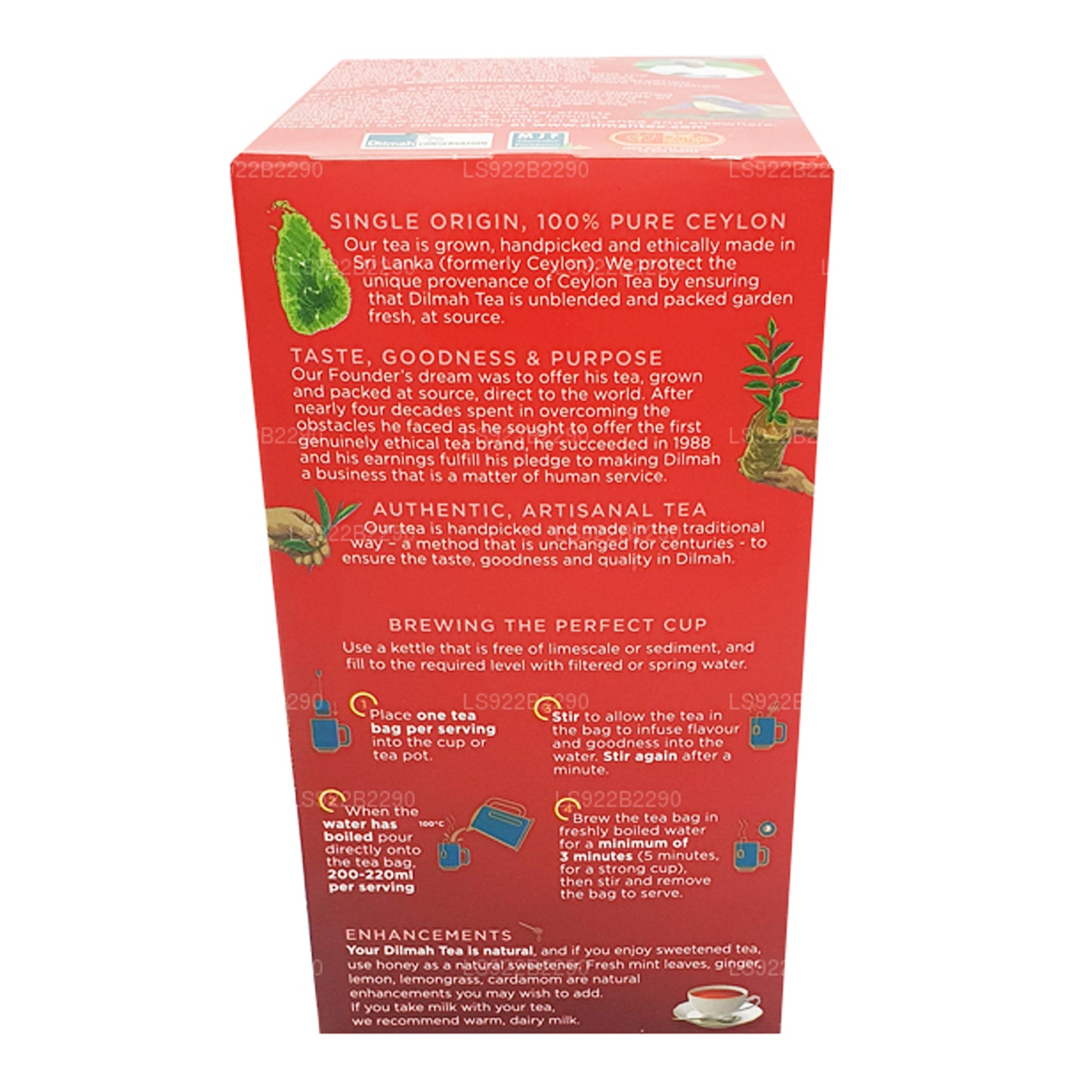 Té de desayuno inglés Dilmah, 50 bolsitas de té (100 g)