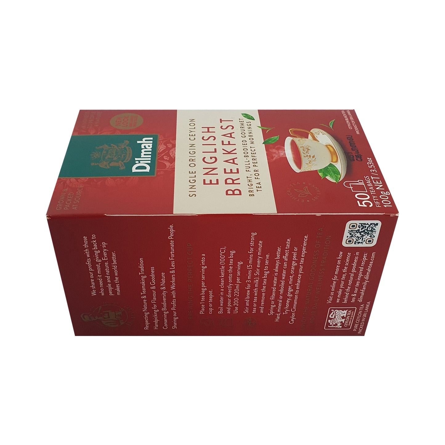 Té de desayuno inglés Dilmah, 50 bolsitas de té (100 g)