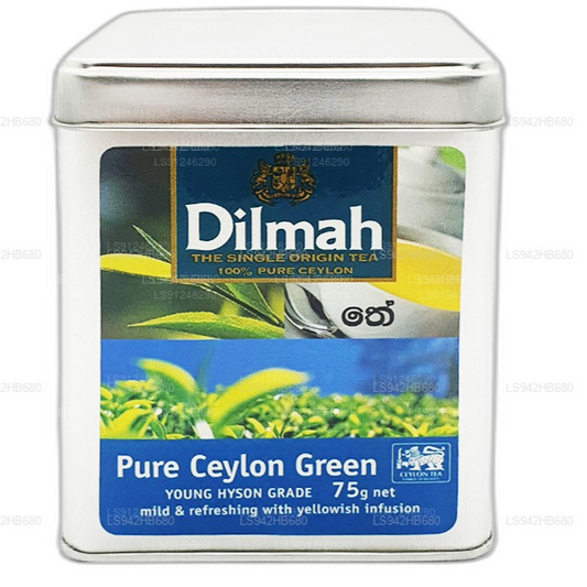 Té verde puro de Ceilán Dilmah (grado YOUNG HYSON), té de hojas sueltas (75 g)