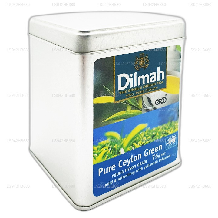 Té verde puro de Ceilán Dilmah (grado YOUNG HYSON), té de hojas sueltas (75 g)