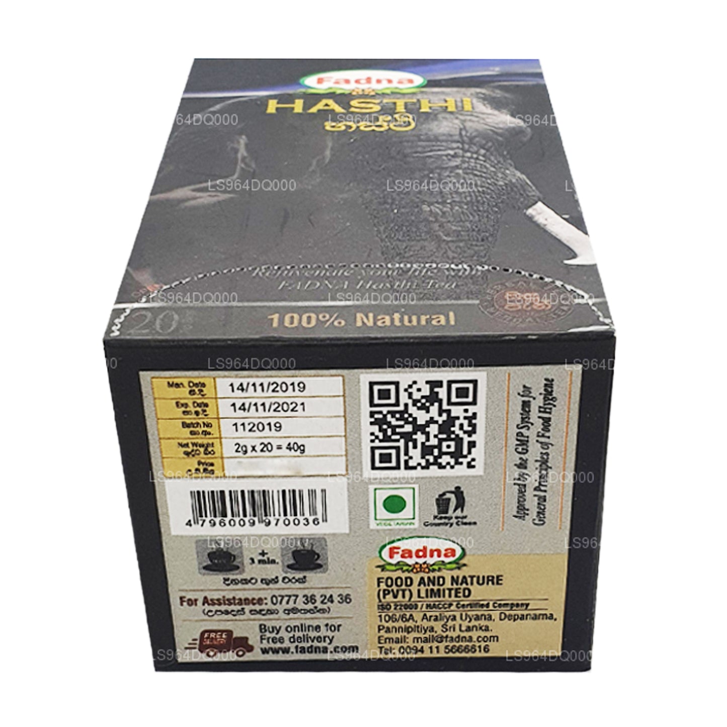 Té de hierbas Fadna Hasthi (40 g) 20 bolsitas de té