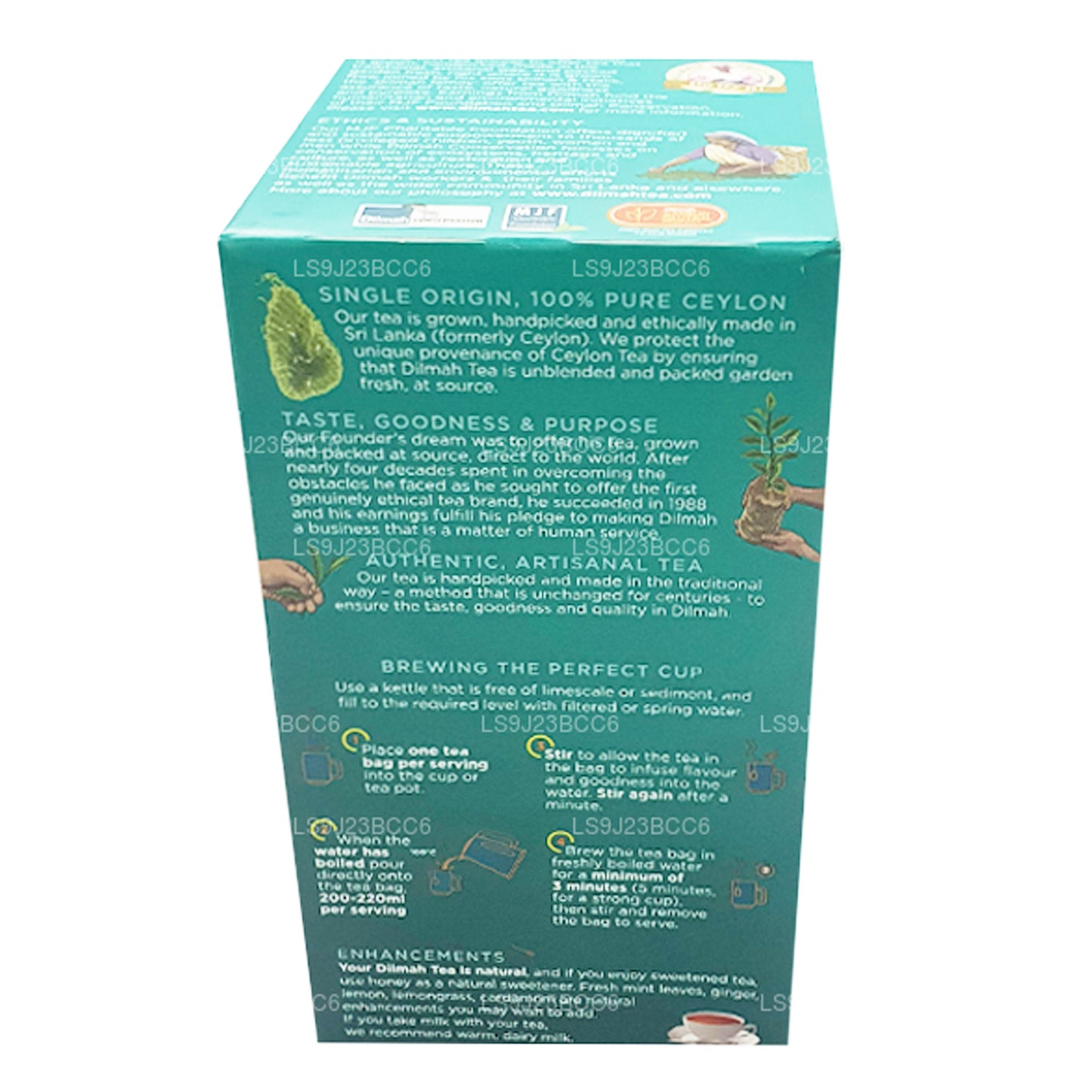 Té de tarde inglés Dilmah, 50 bolsitas de té (100 g)