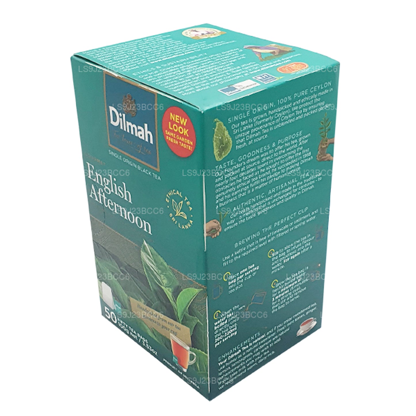 Té de tarde inglés Dilmah, 50 bolsitas de té (100 g)