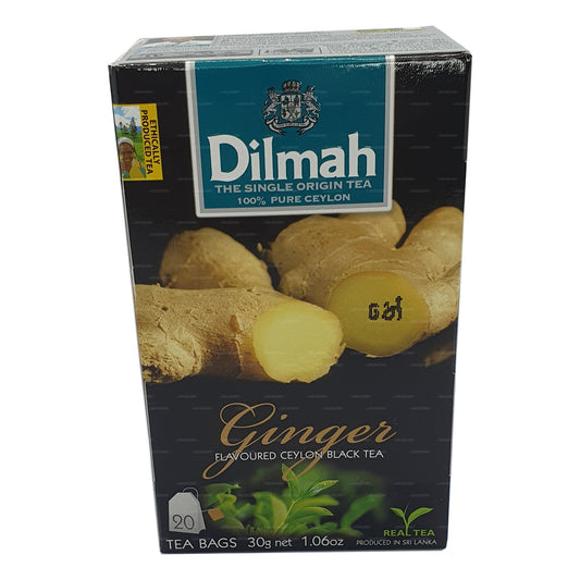 Té negro Dilmah con sabor a jengibre (30 g) 20 bolsitas de té