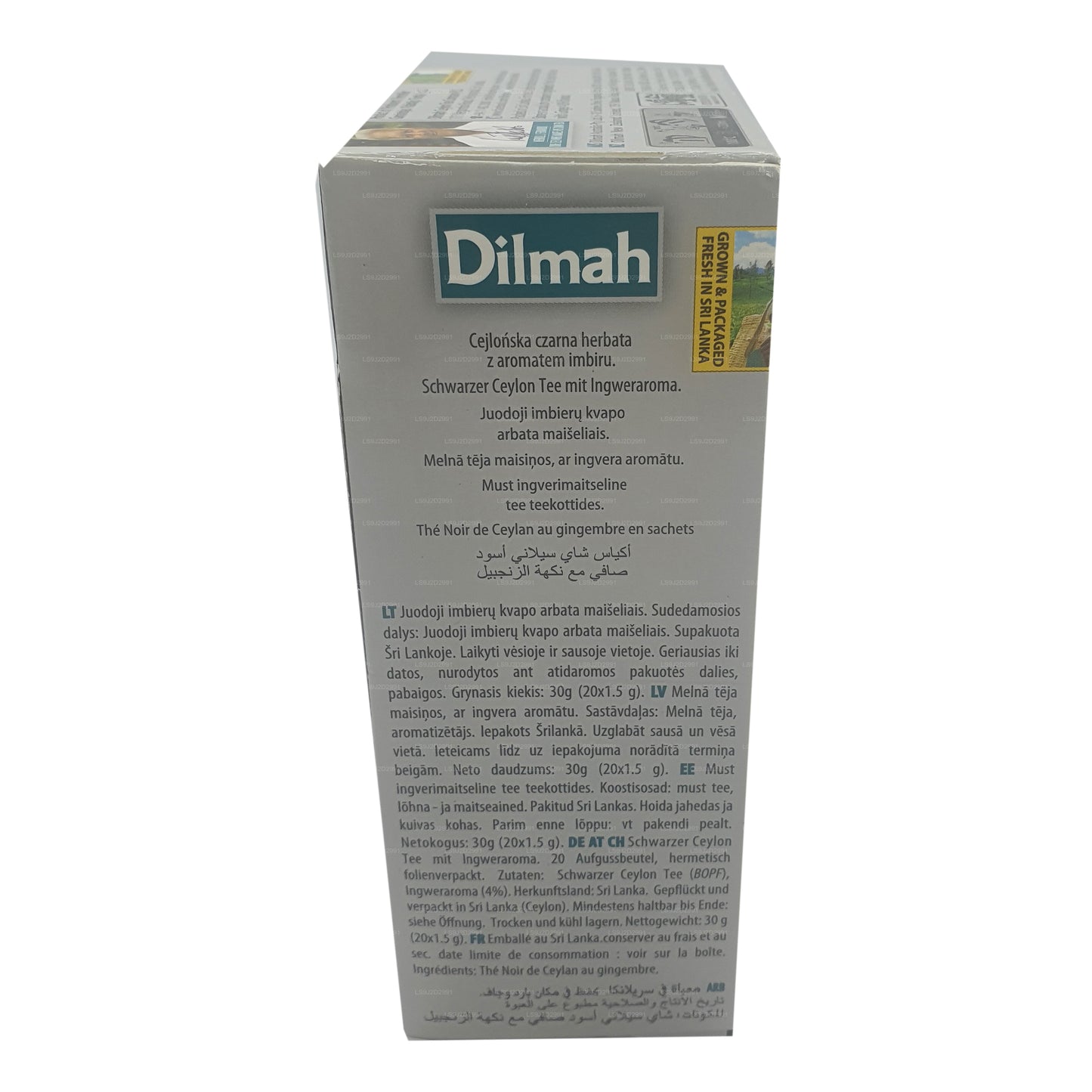 Té negro Dilmah con sabor a jengibre (30 g) 20 bolsitas de té