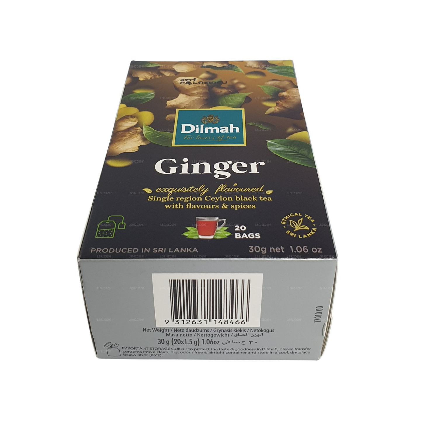 Té negro Dilmah con sabor a jengibre (30 g) 20 bolsitas de té