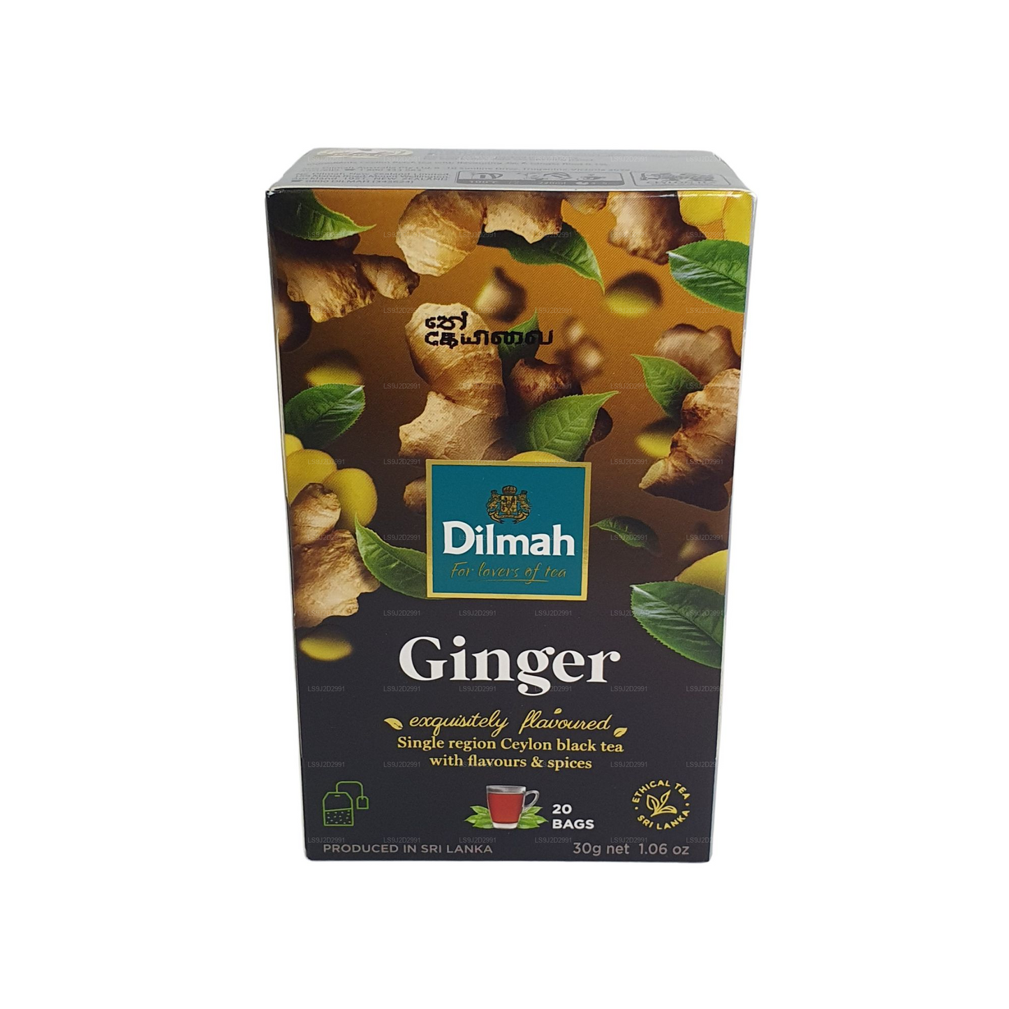 Té negro Dilmah con sabor a jengibre (30 g) 20 bolsitas de té