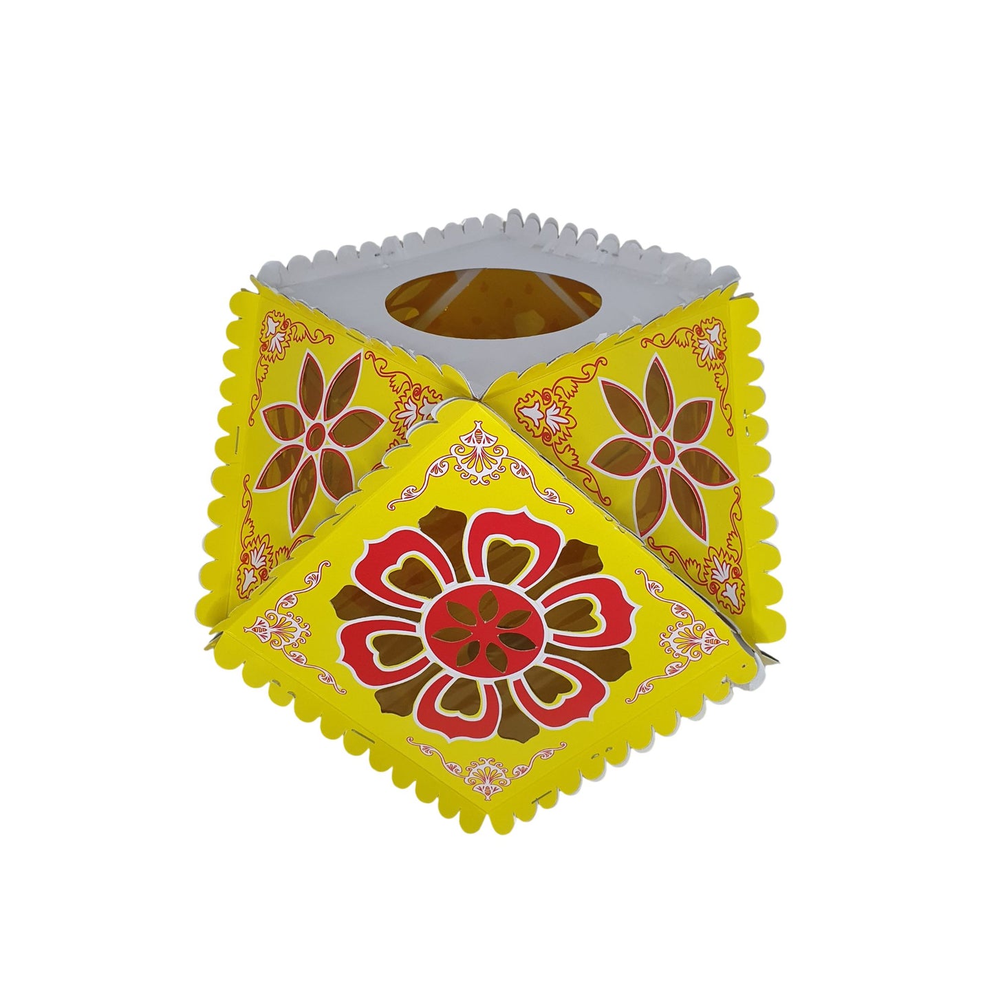 Lakpura Cardboard Vesak Lanterns (Atapattam Koodu) 3Pcs Pack