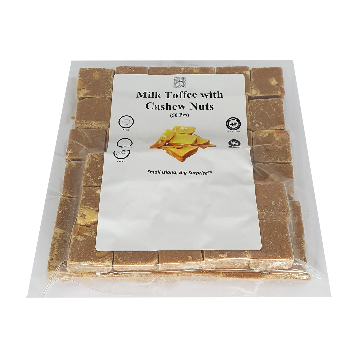 Caramelo de leche Lakpura con anacardos (50 unidades)