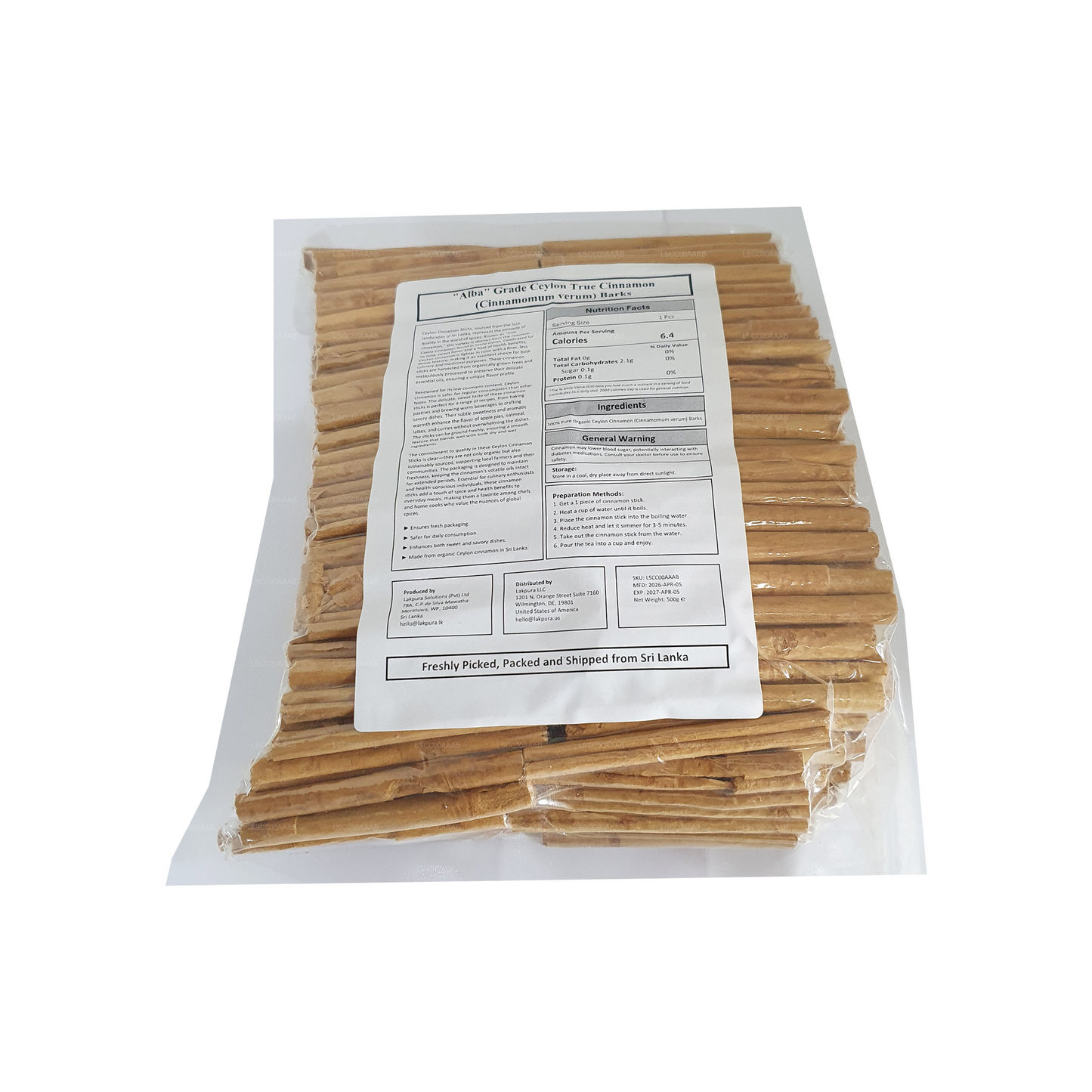 Lakpura® Canela Verdadero Ceilán "Alba" Palos de grado