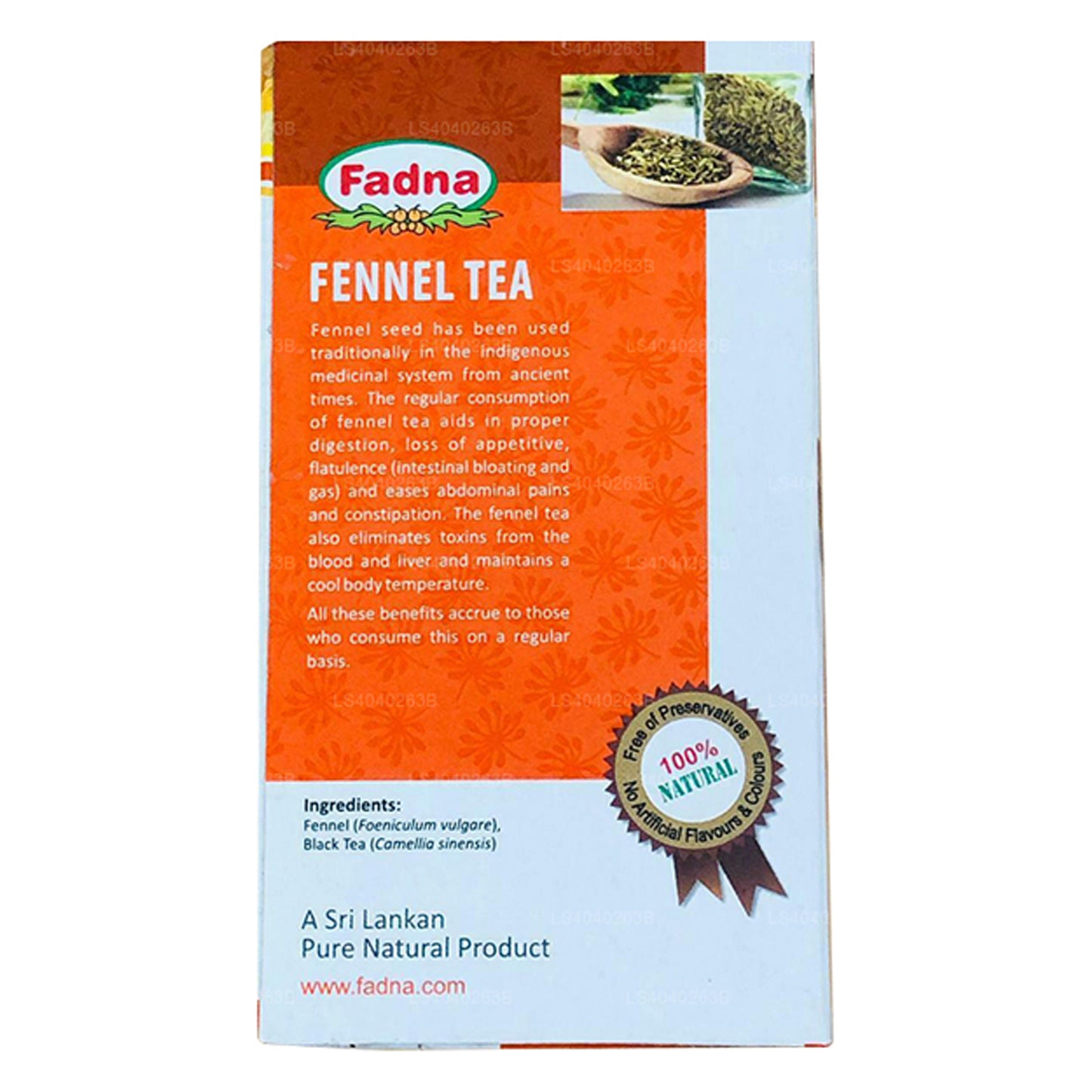 Té de hinojo Fadna (40 g) 20 bolsitas de té