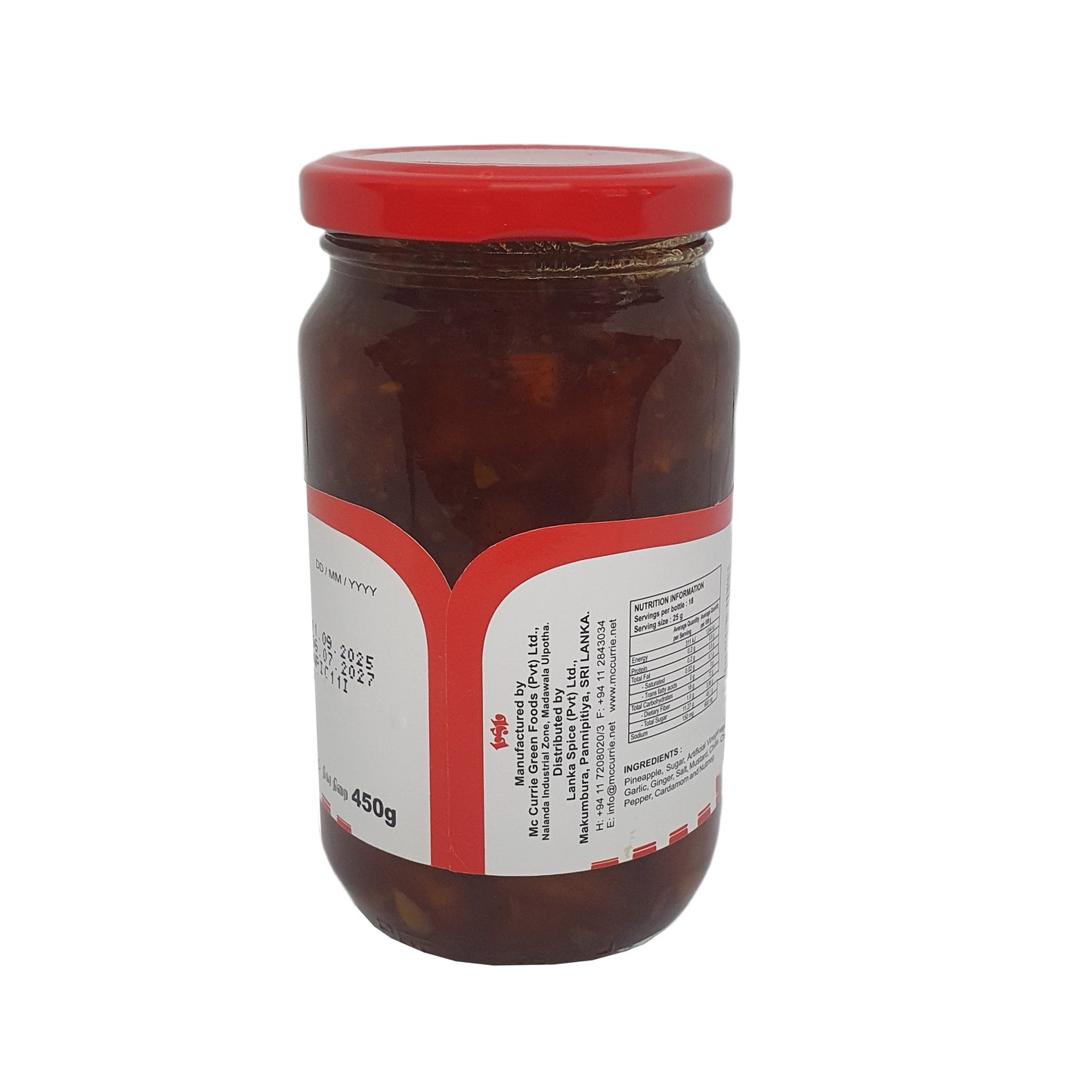 Chutney de piña Mc Currie (450 g)