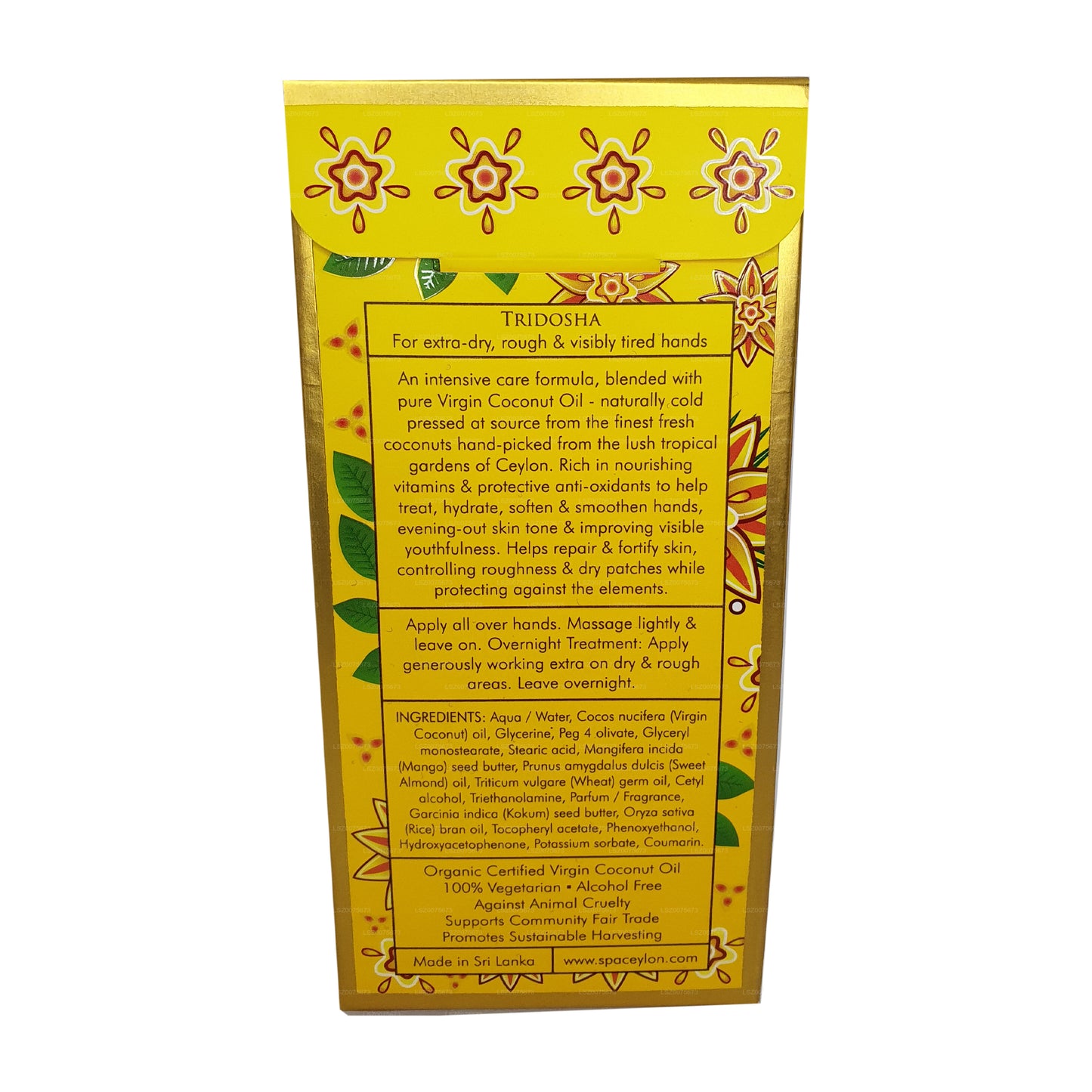 Tratamiento intensivo de manos Spa Ceylon Virgin Coconut Overnight Care (100 g)