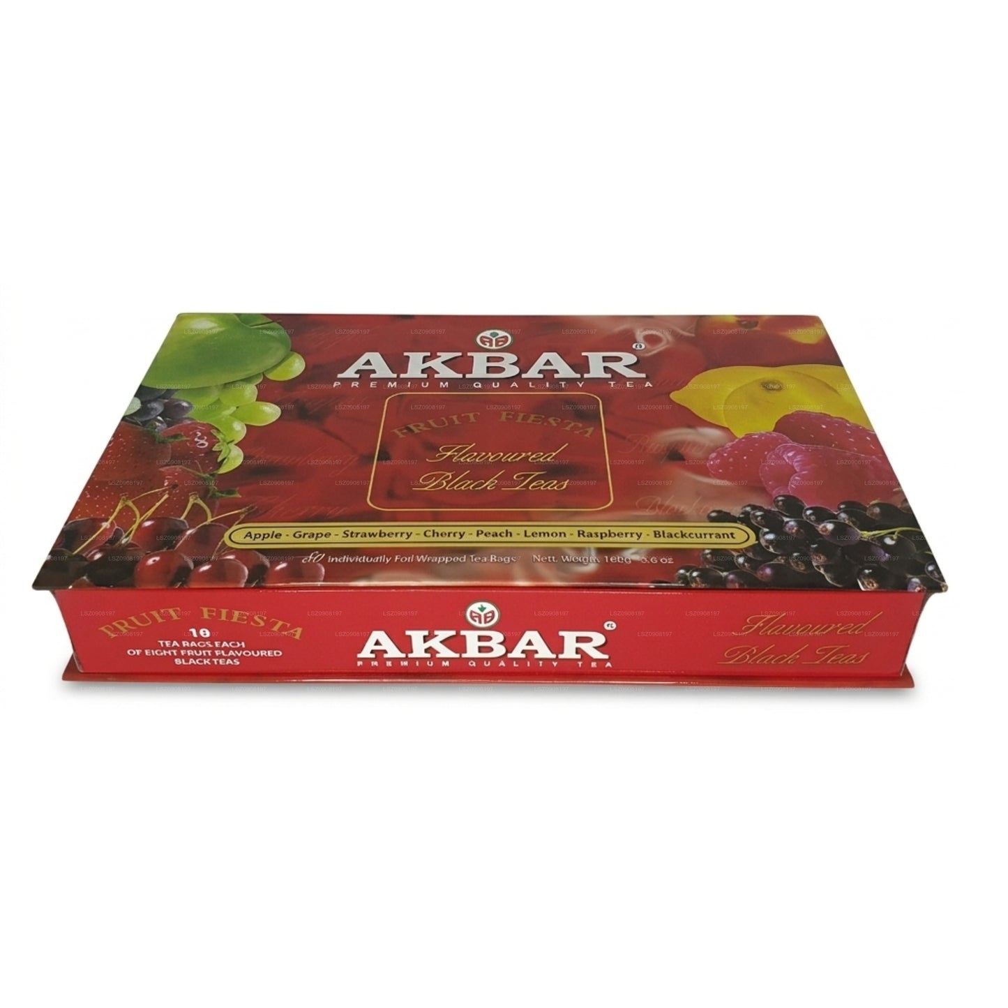 Caja de regalo Akbar Fruit Fiesta de té negro con sabor a 80 bolsitas de té (160 g)