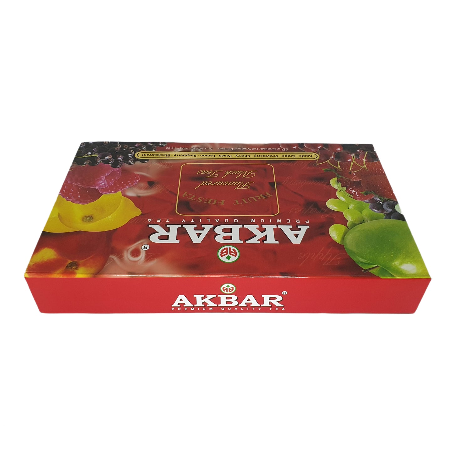Caja de regalo Akbar Fruit Fiesta de té negro con sabor a 80 bolsitas de té (160 g)