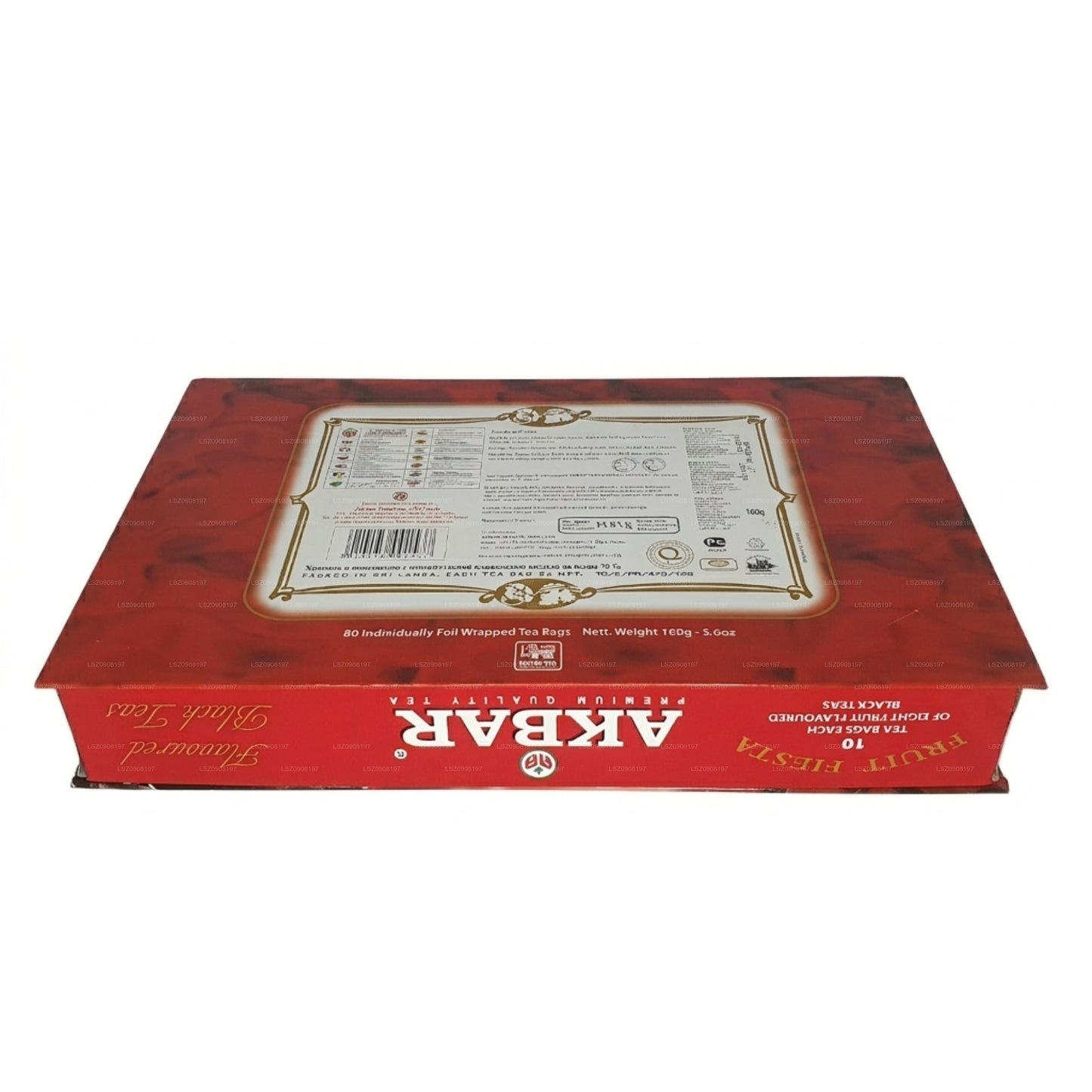 Caja de regalo Akbar Fruit Fiesta de té negro con sabor a 80 bolsitas de té (160 g)