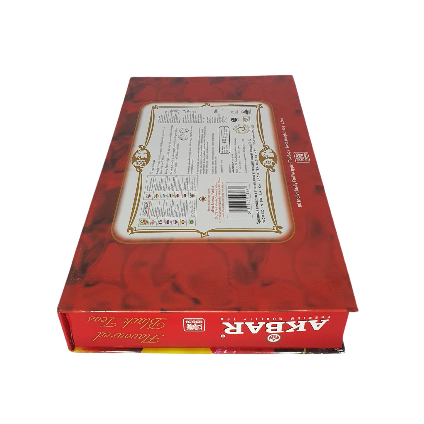 Caja de regalo Akbar Fruit Fiesta de té negro con sabor a 80 bolsitas de té (160 g)