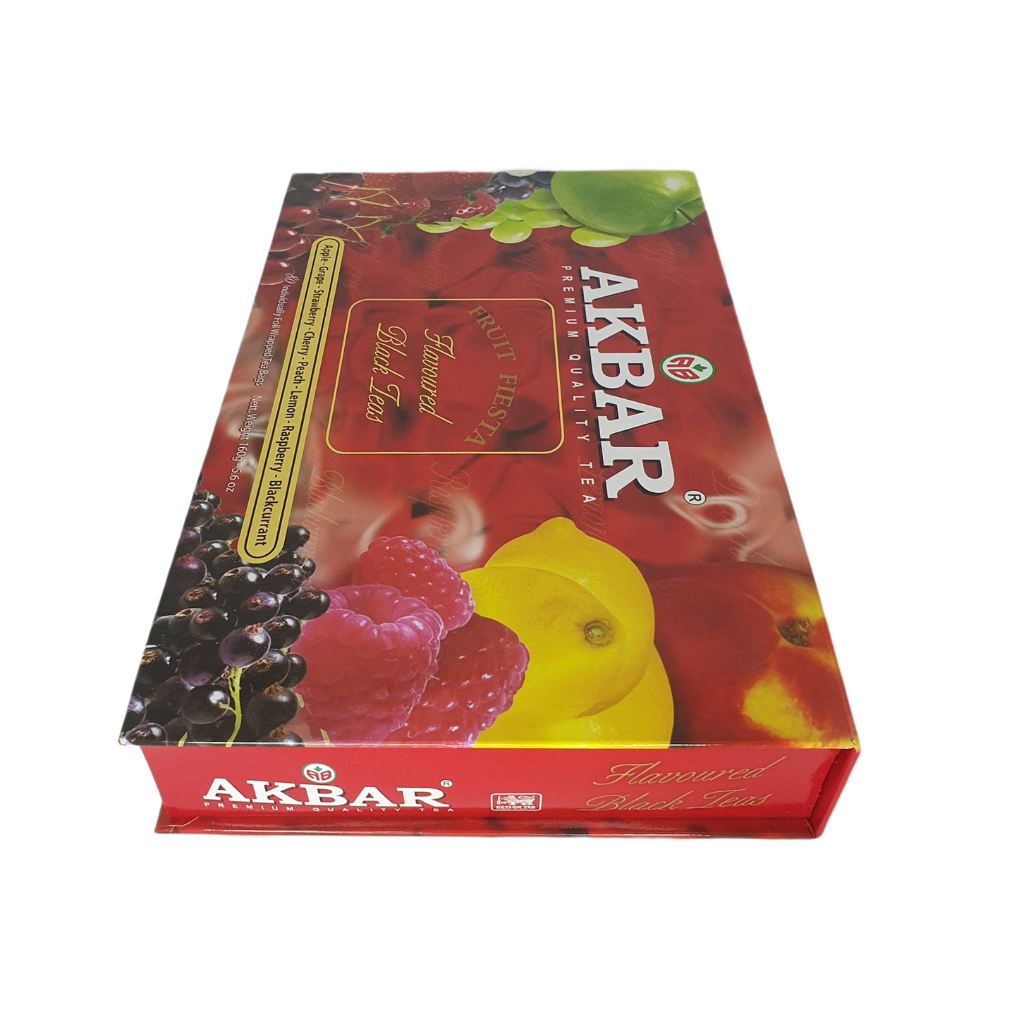 Caja de regalo Akbar Fruit Fiesta de té negro con sabor a 80 bolsitas de té (160 g)