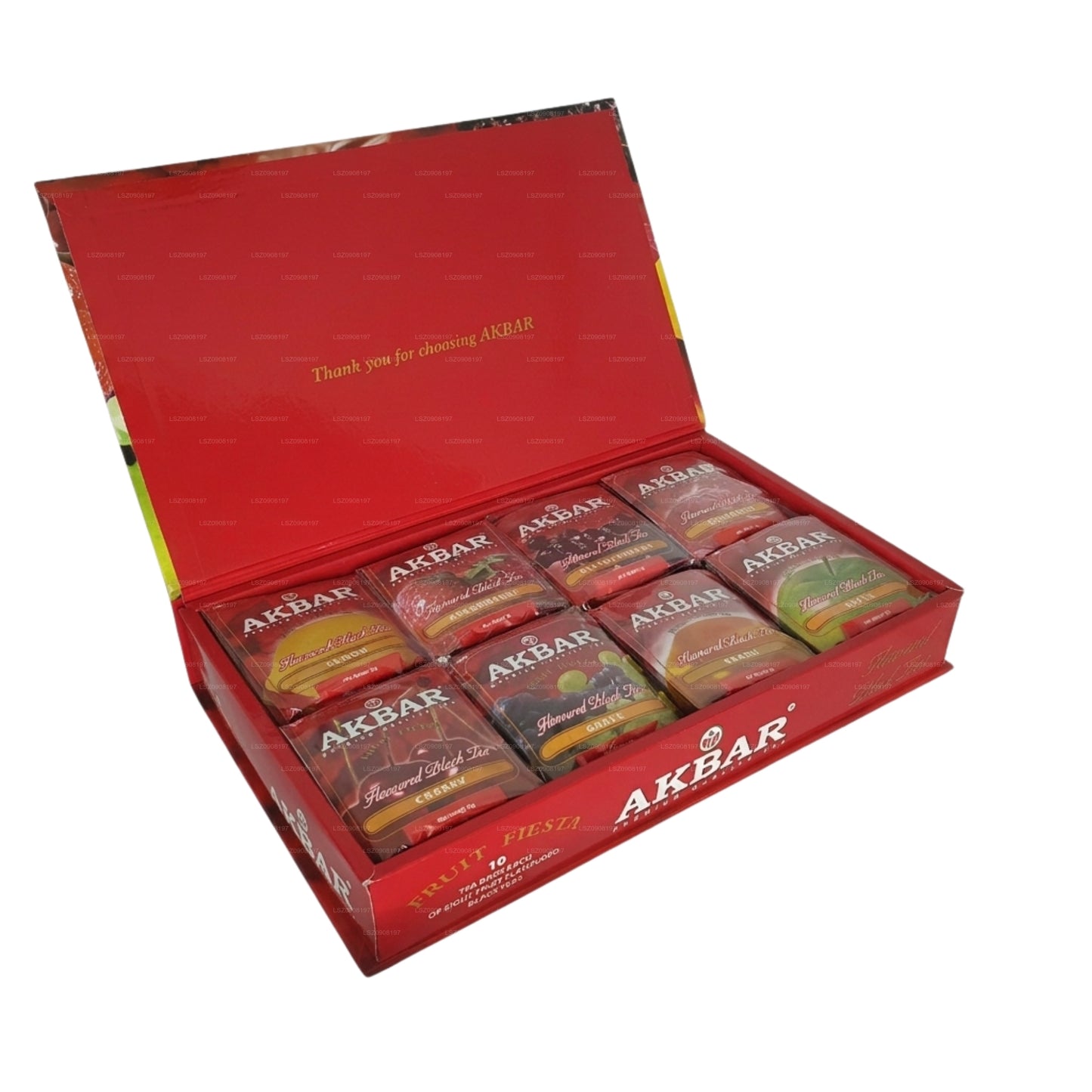 Caja de regalo Akbar Fruit Fiesta de té negro con sabor a 80 bolsitas de té (160 g)