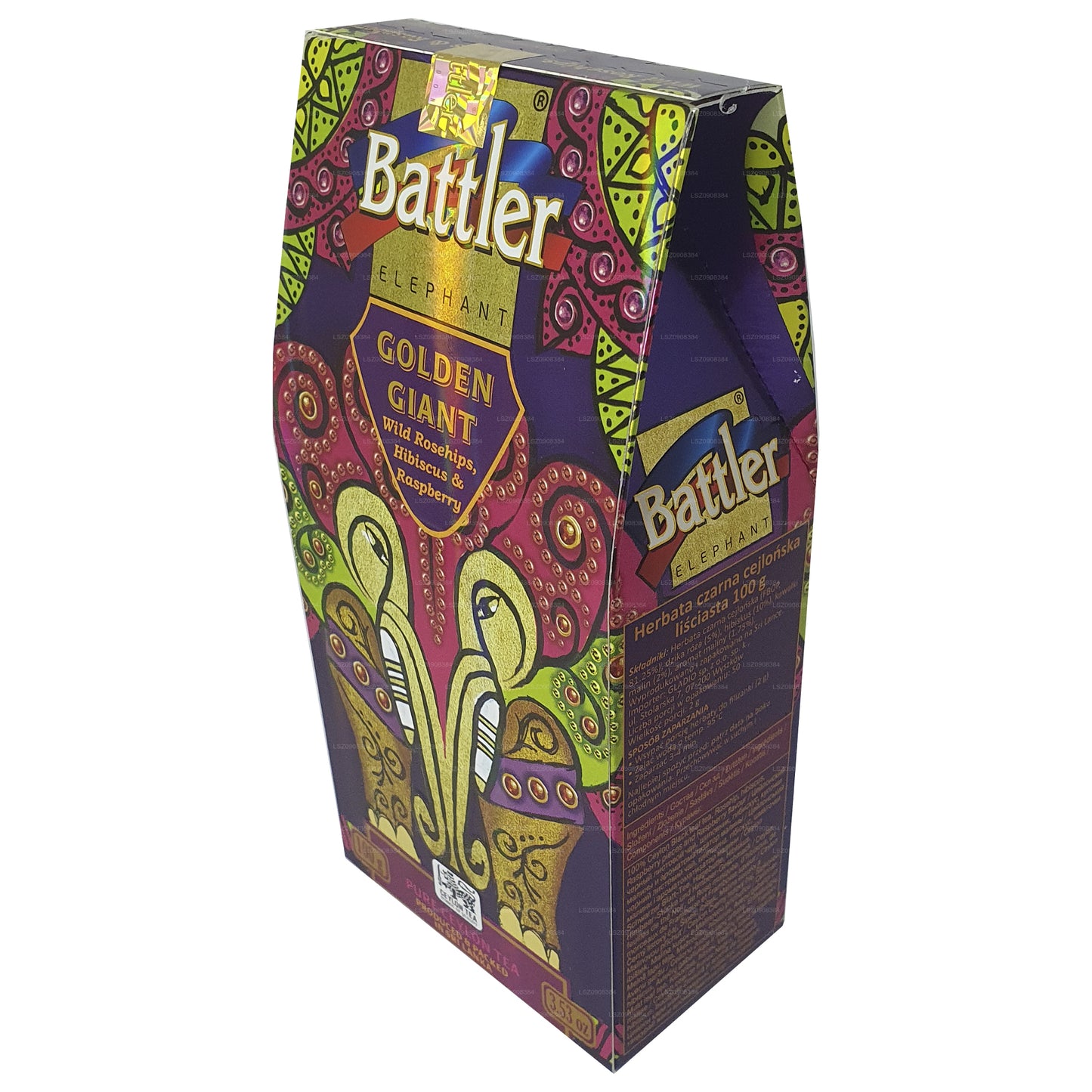 Té suelto de rosa mosqueta, hibisco y frambuesa de Battler (100 g) en caja de cartón