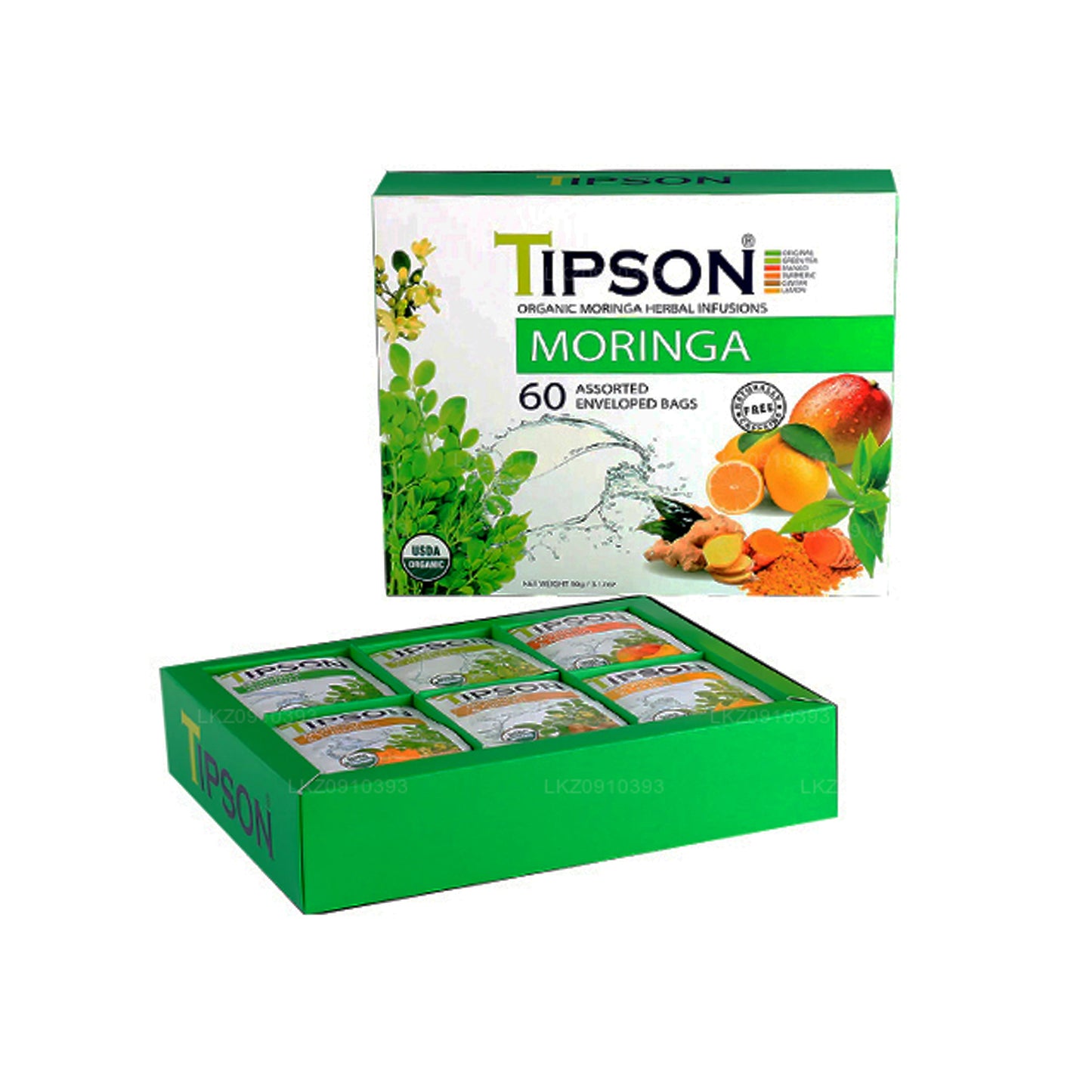 Moringa orgánica Tipson Tea, surtida (90 g)