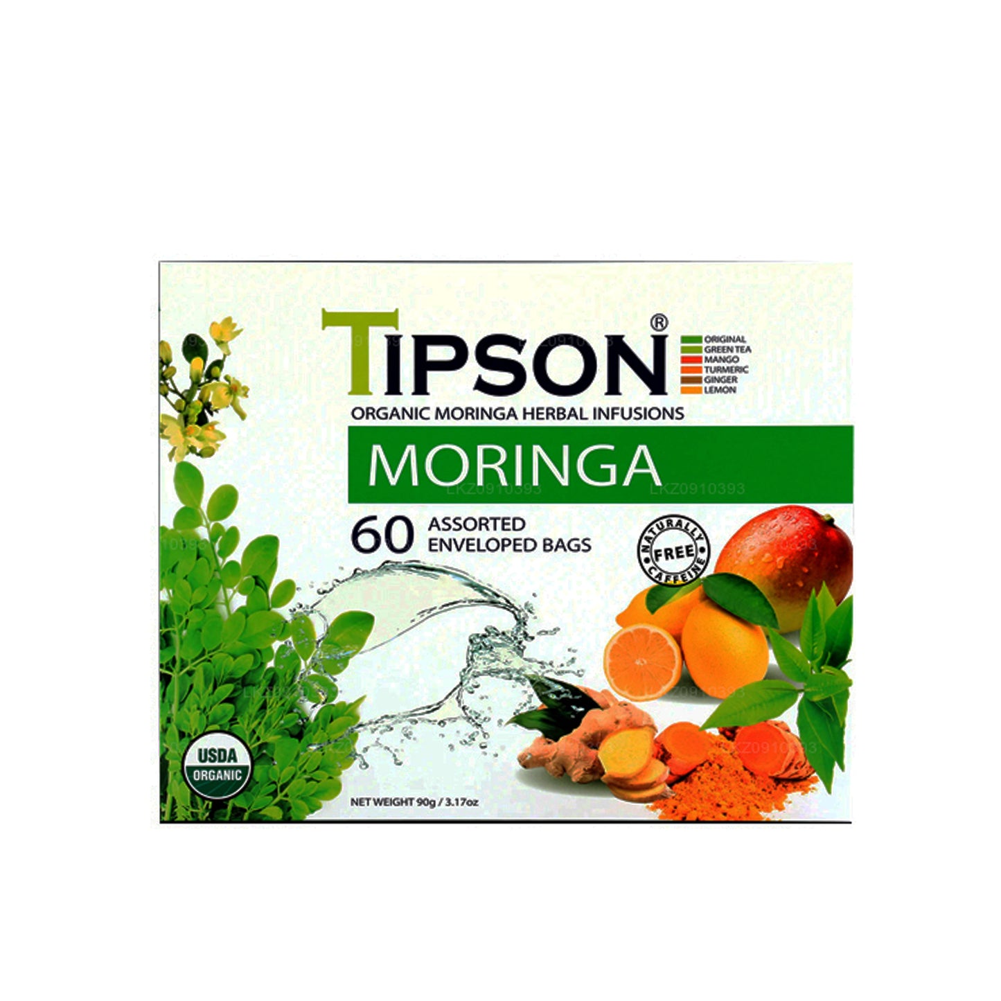 Moringa orgánica Tipson Tea, surtida (90 g)