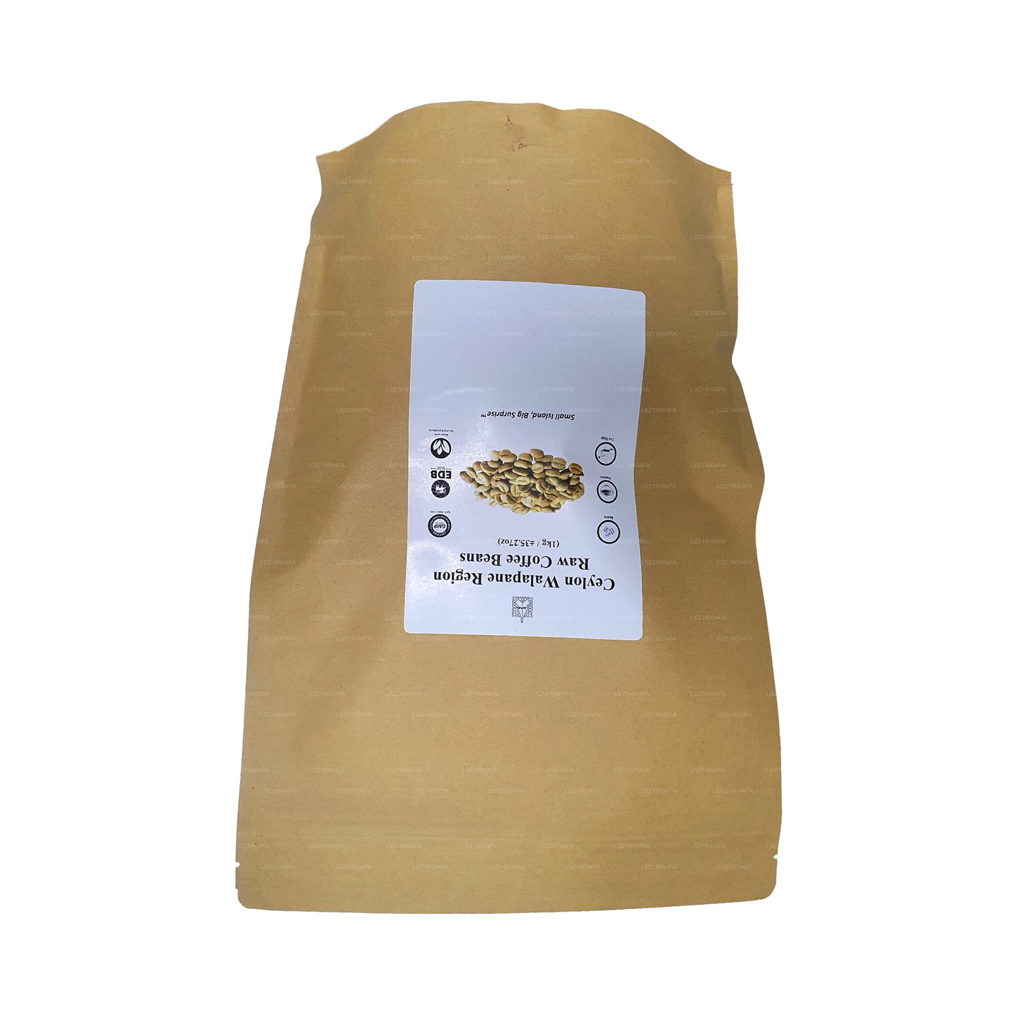 Granos de café crudos de la región de Walapane, Ceylán, Lakpura