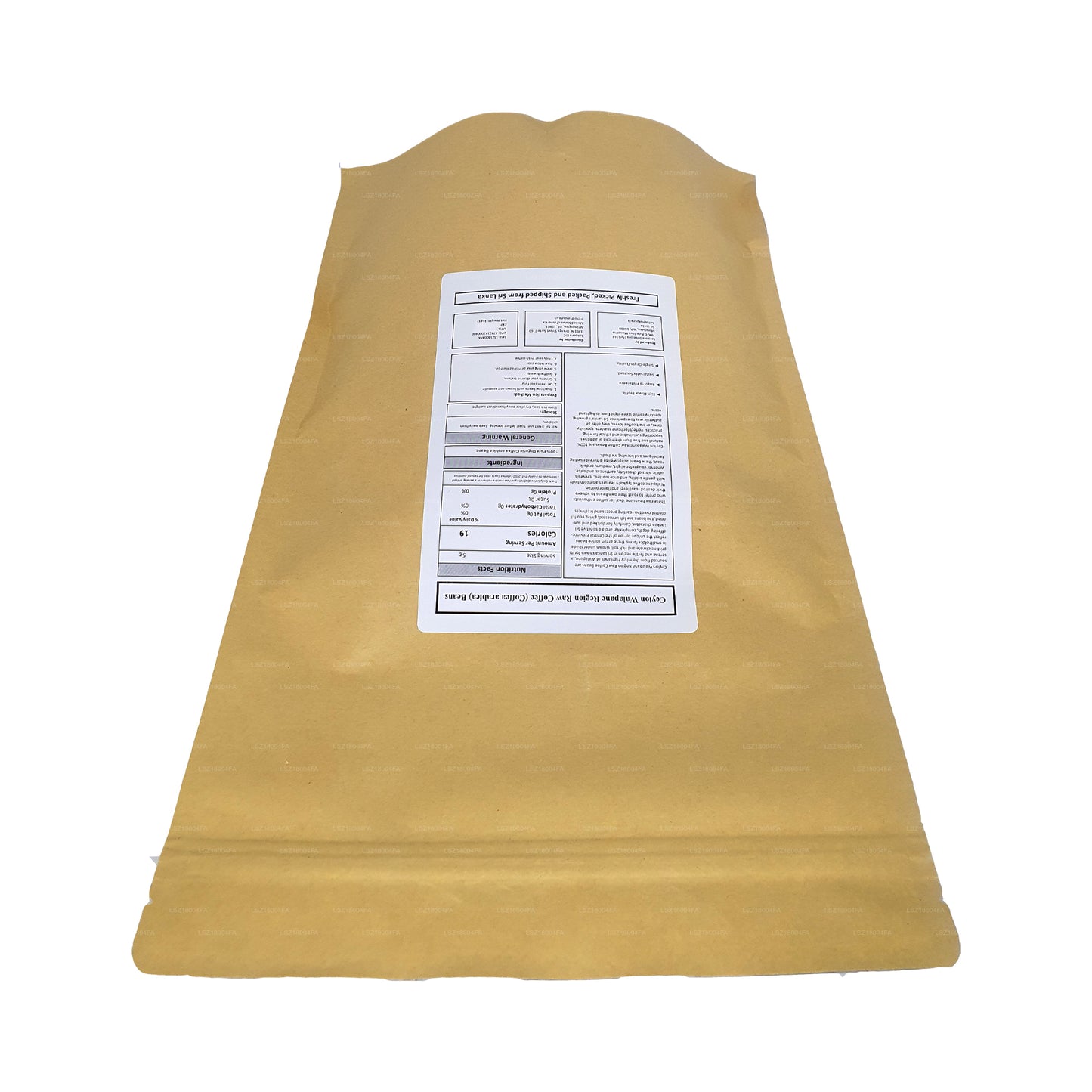 Granos de café crudos de la región de Walapane, Ceylán, Lakpura