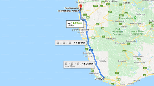 Traslado privado desde la ciudad de Galle al aeropuerto de Colombo (CMB)
