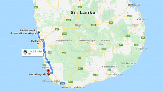 Transfer between Colombo Airport (CMB) and Dream Beach Resort, Ambalangoda