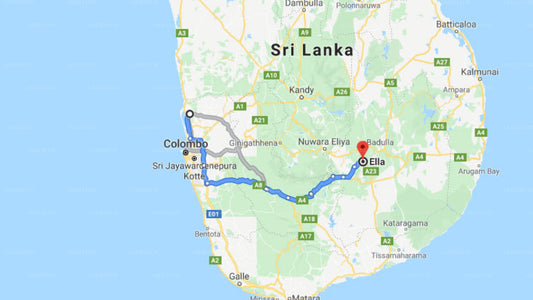 Transfer between Colombo Airport (CMB) and Ella Upper Hill, Ella