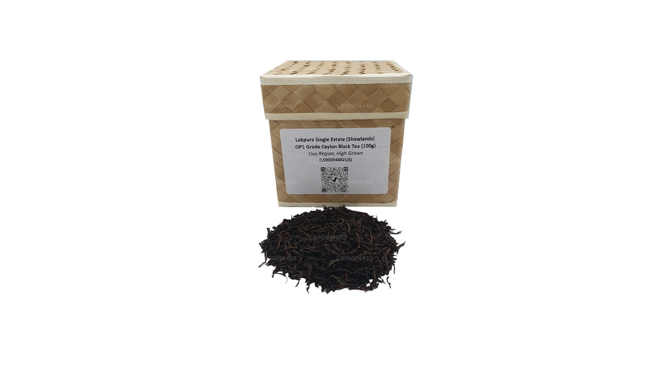 Té negro de Ceilán Lakpura Single Estate (Shawlands) de grado OP1 (100 g)