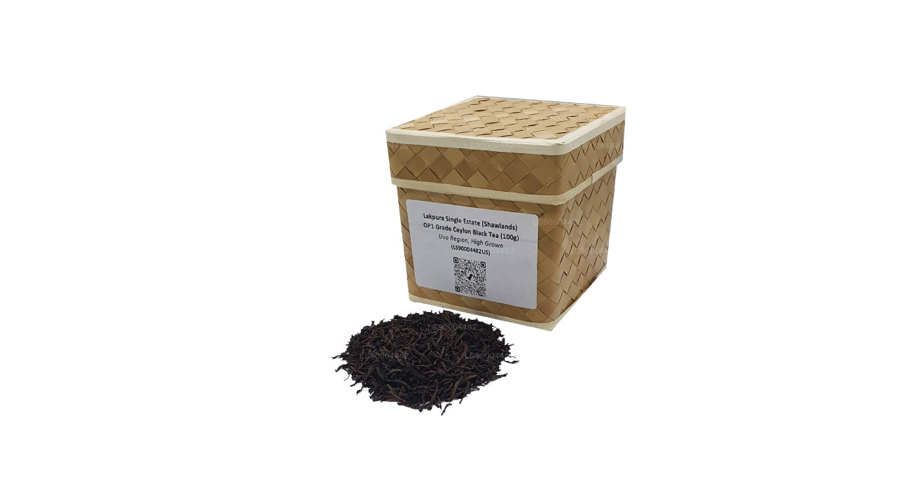 Té negro de Ceilán Lakpura Single Estate (Shawlands) de grado OP1 (100 g)