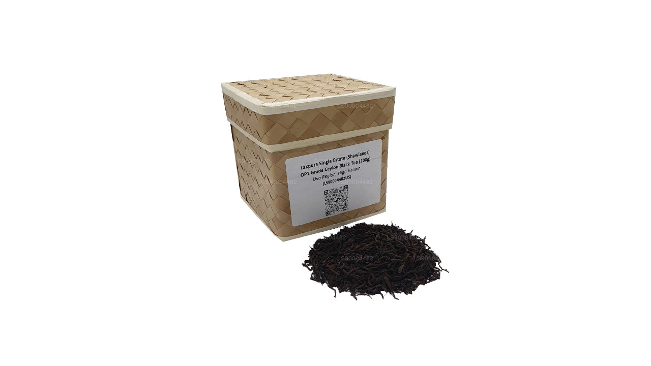 Té negro de Ceilán Lakpura Single Estate (Shawlands) de grado OP1 (100 g)