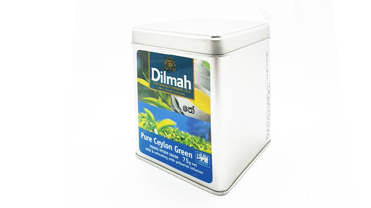 Té verde puro de Ceilán Dilmah (grado YOUNG HYSON), té de hojas sueltas (75 g)