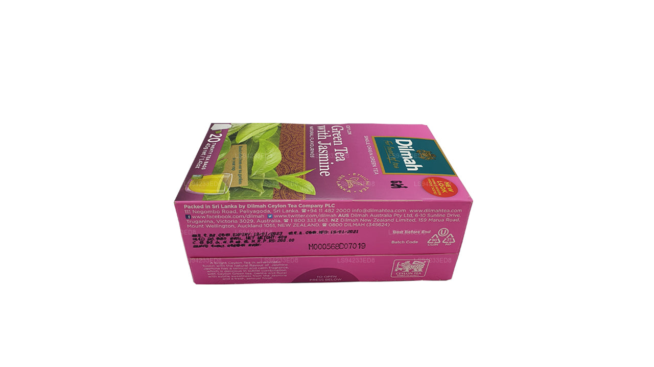 Té verde de Ceilán Dilmah con jazmín (40 g) 20 bolsitas de té